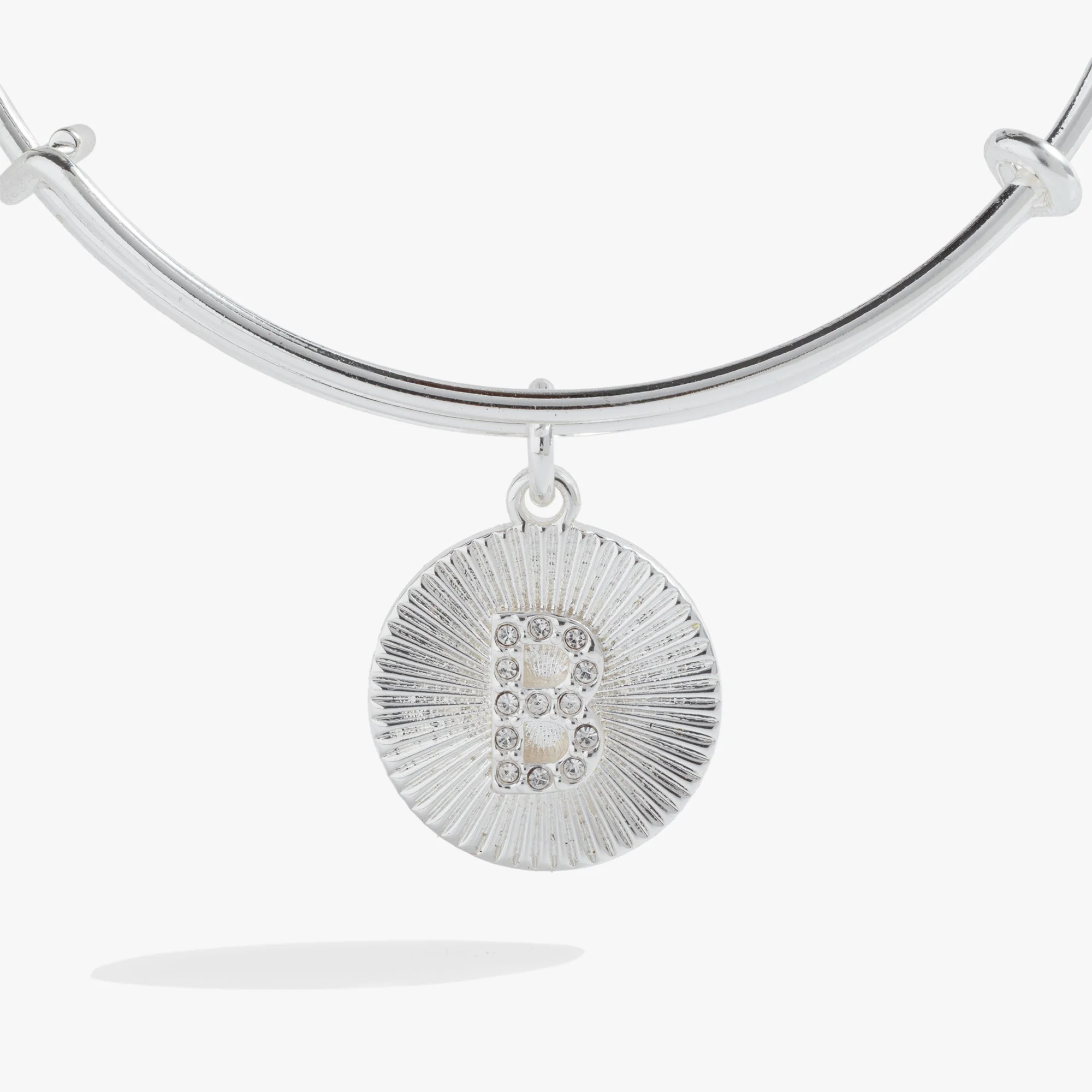 Initial B Pave Starburst Texture Bangle - Image 5