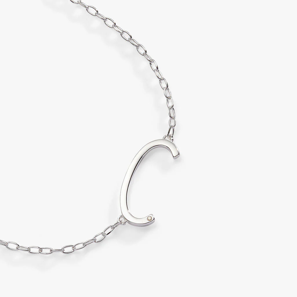 Initial C Precious Elongated Necklace - Image 2