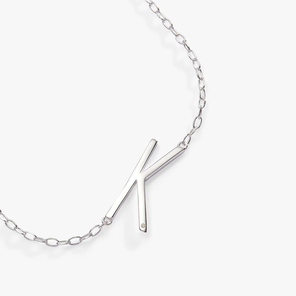 Initial K Precious Elongated Necklace - Image 5