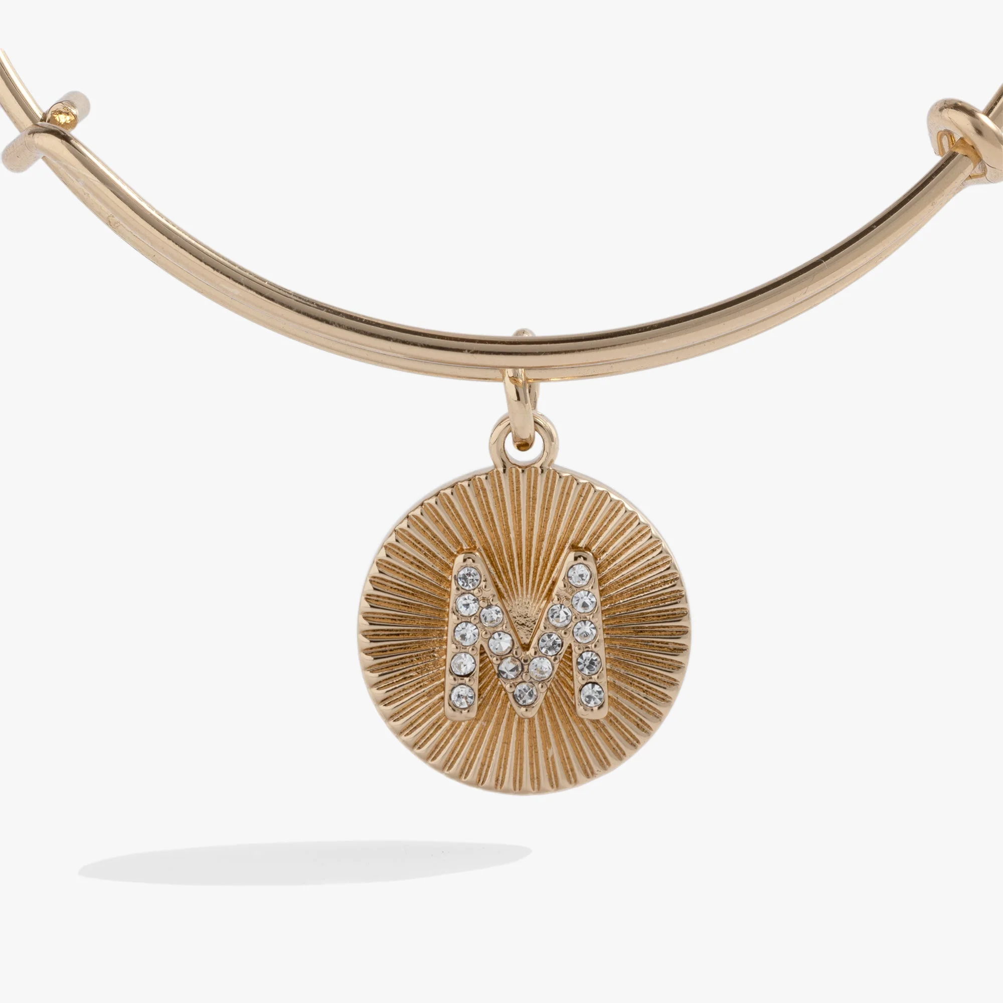 Initial M Pave Starburst Texture Bangle - Image 2