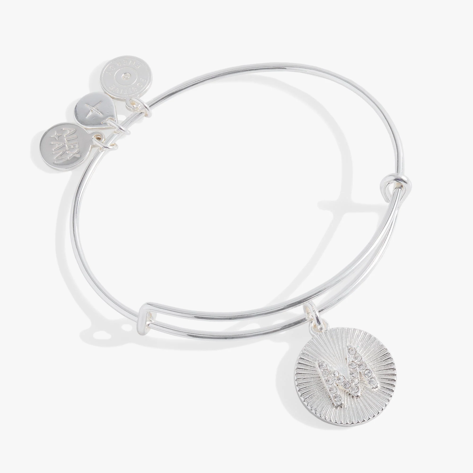 Initial M Pave Starburst Texture Bangle - Image 8