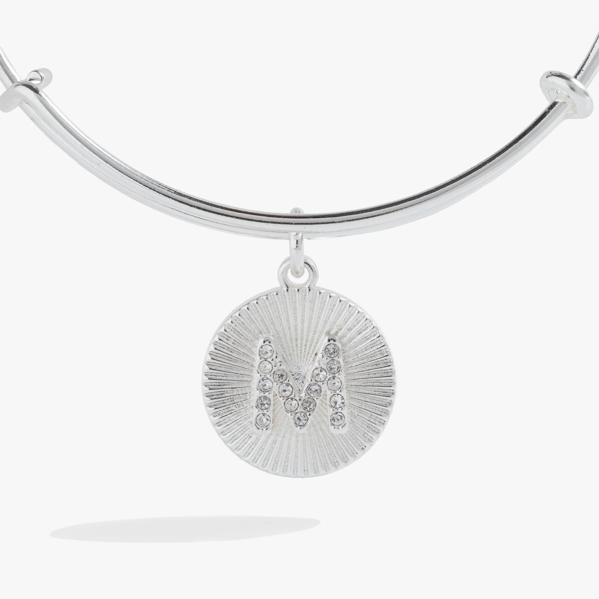 Initial M Pave Starburst Texture Bangle - Image 9