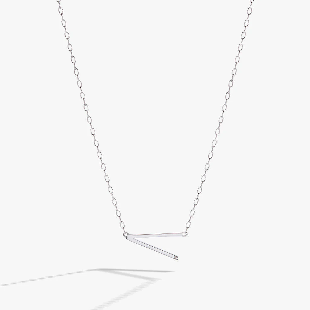 Initial V Precious Elongated Necklace - Image 4