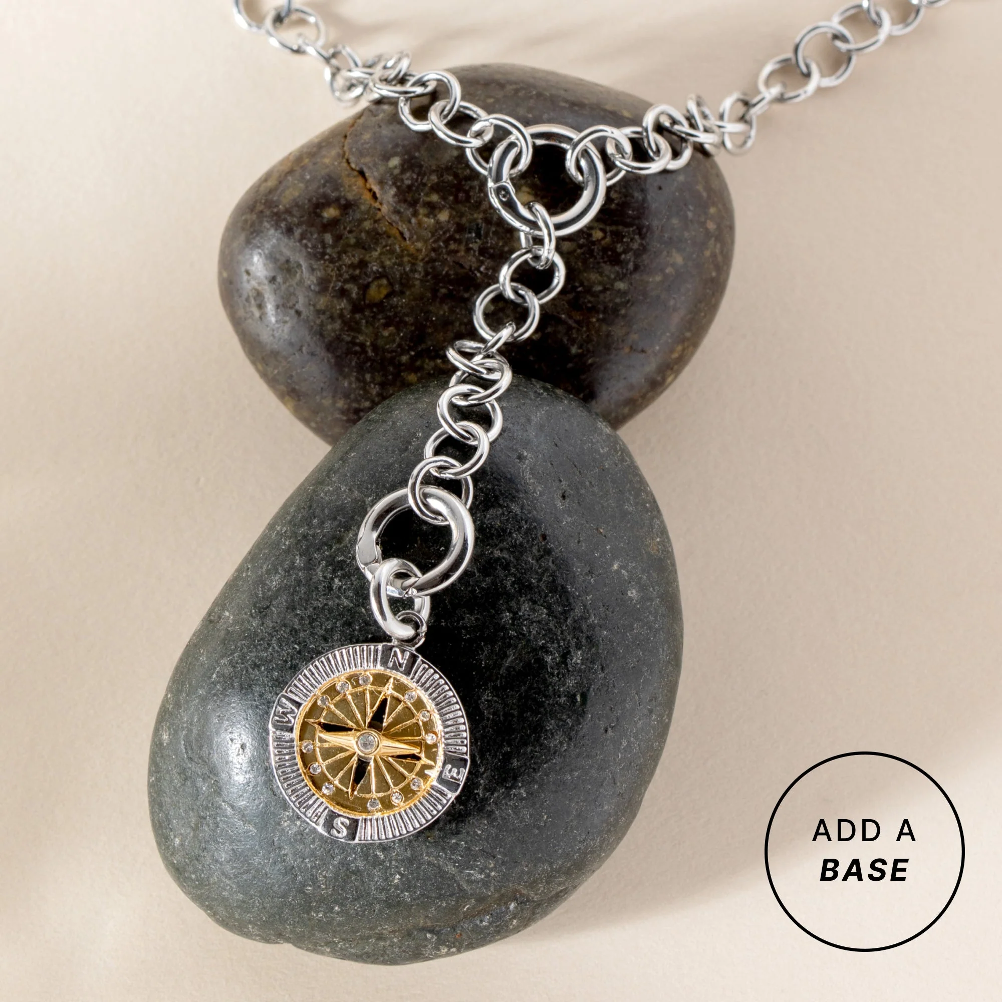 Interchangeable Two-Tone Compass Charm - Image 2