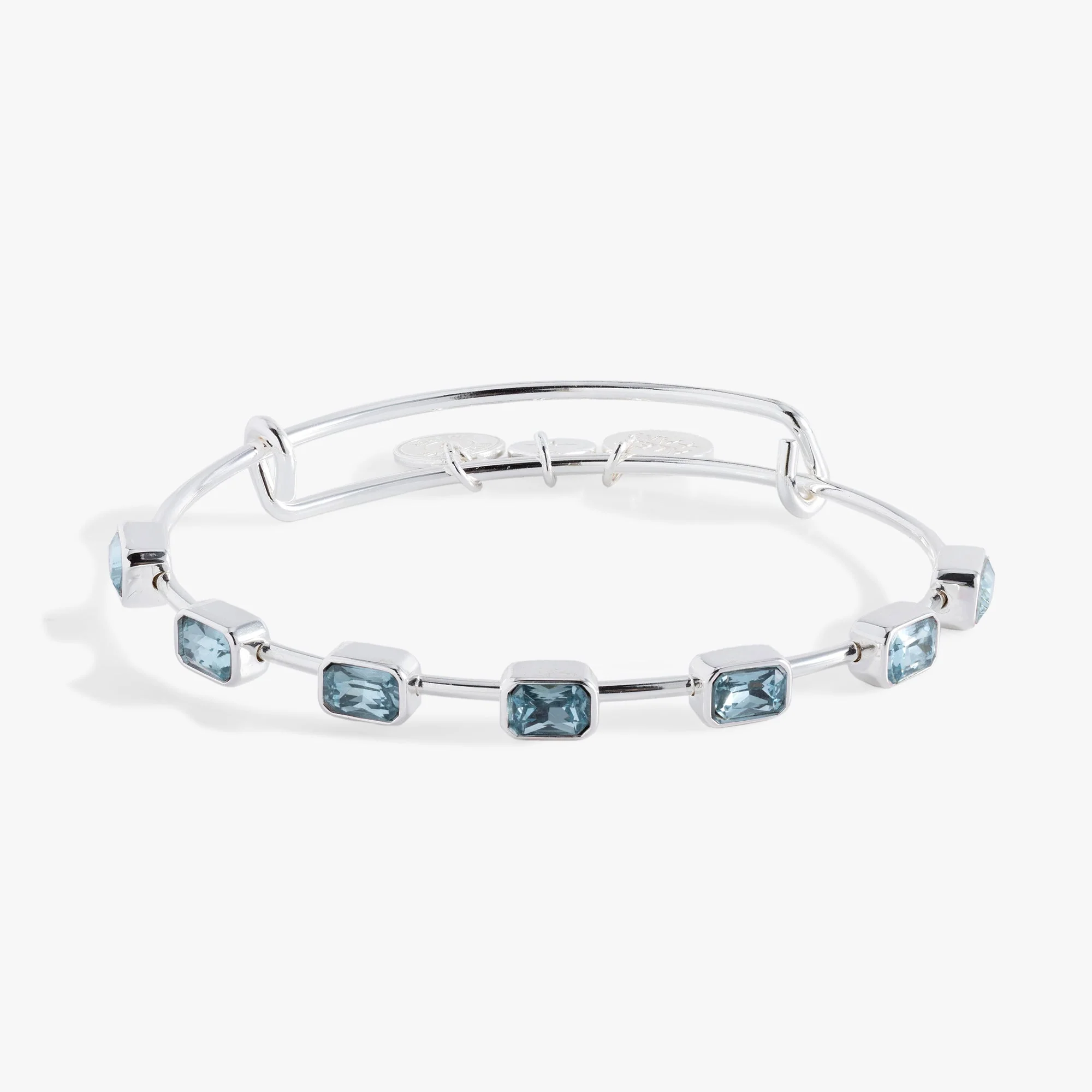 March Birthstone Emerald Cut Bangle - Image 4