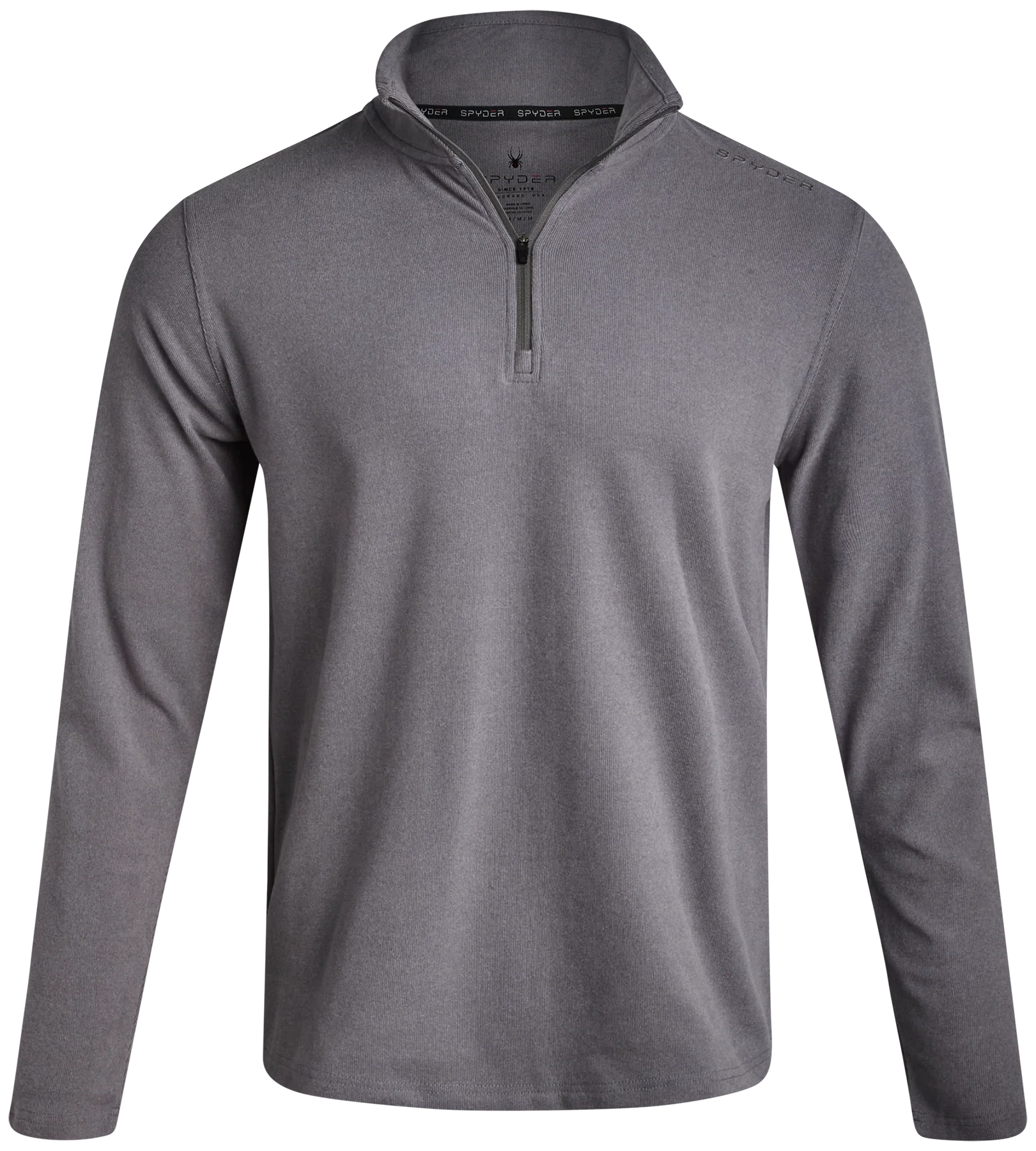 Spyder Men's Brushed Vertical Stripe Quarter Zip - Steel Grey