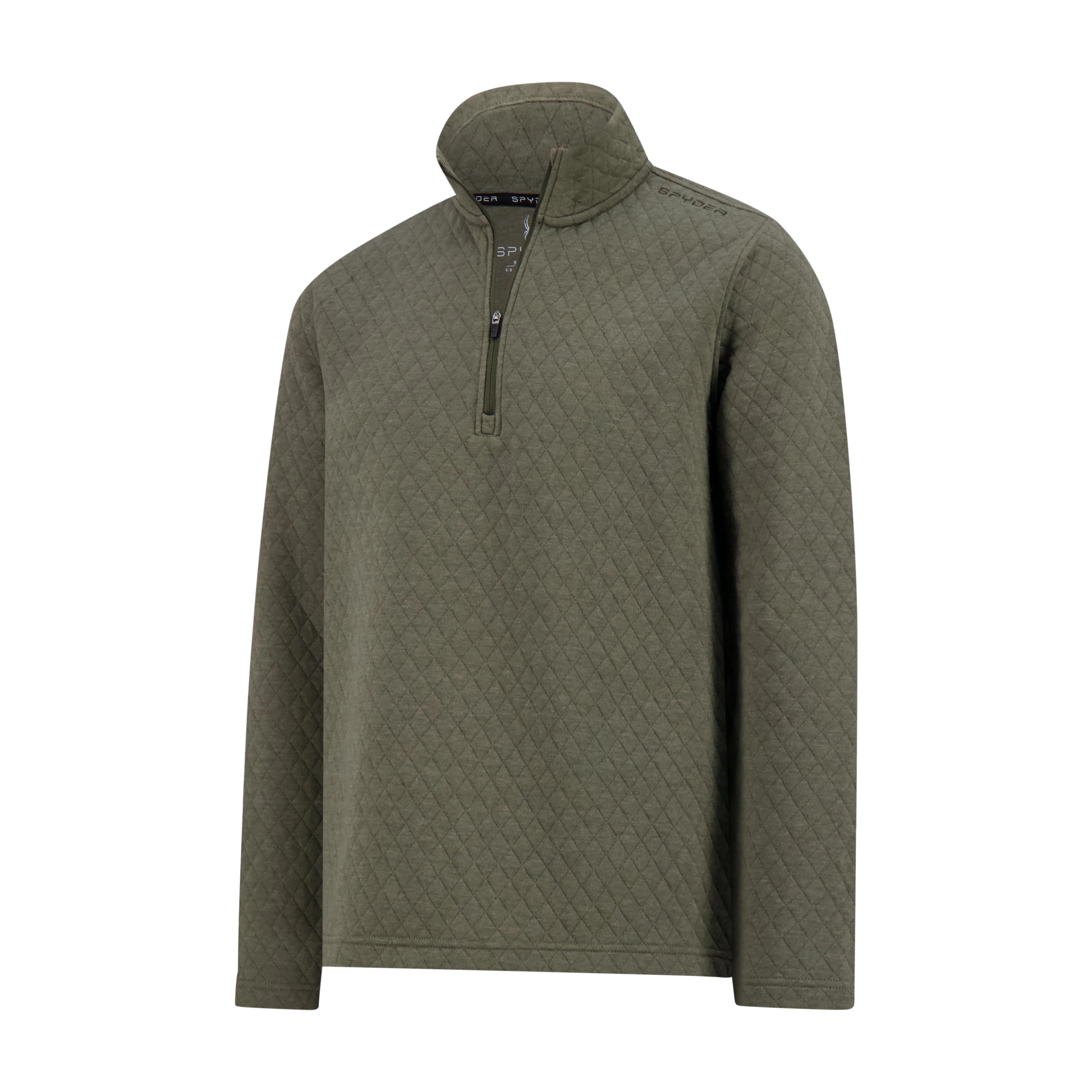 Spyder Men's Diamond Quilt Quarter Zip - Olive - Image 6