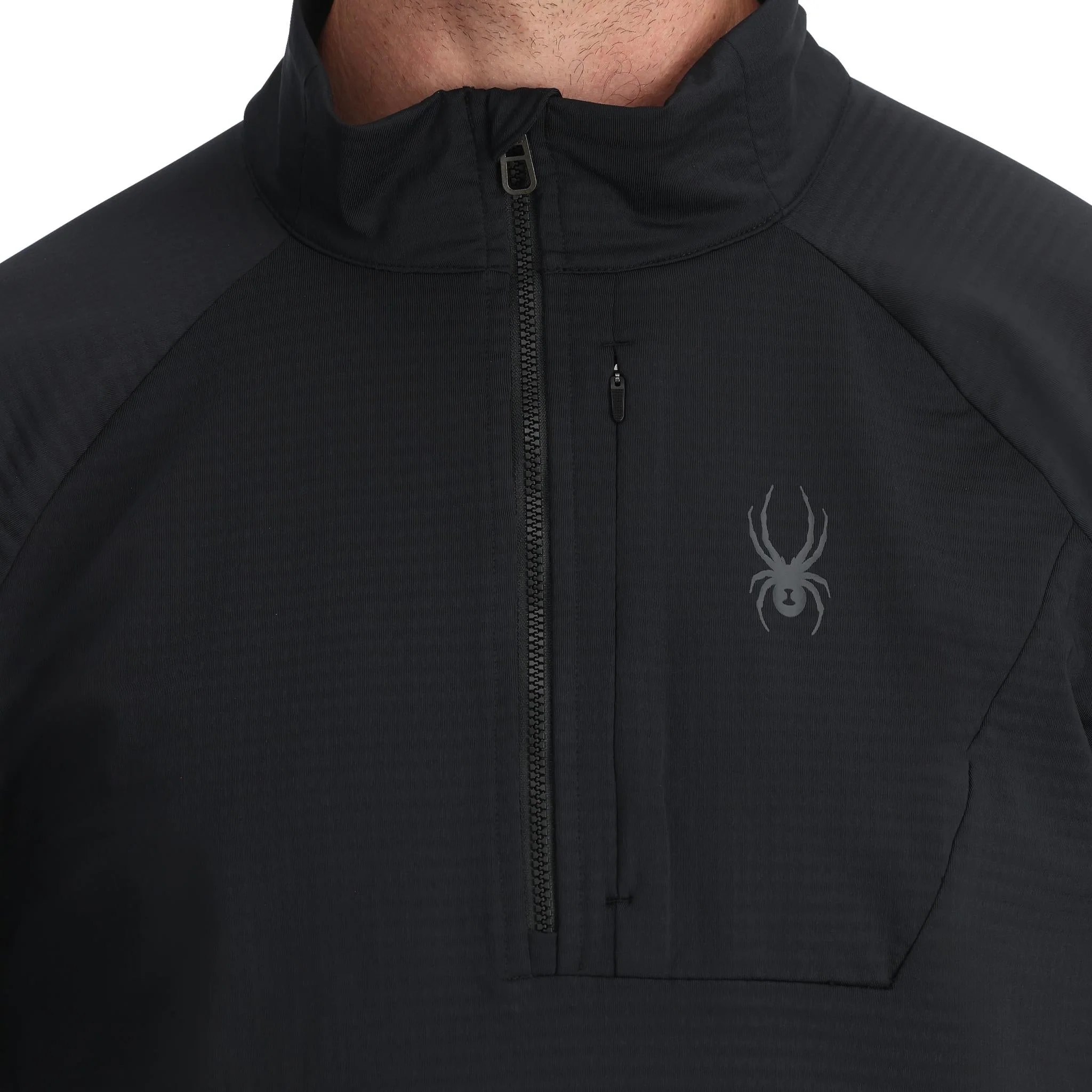 Spyder Men's Gridweb Fleece Half Zip Jacket - Black - Image 3