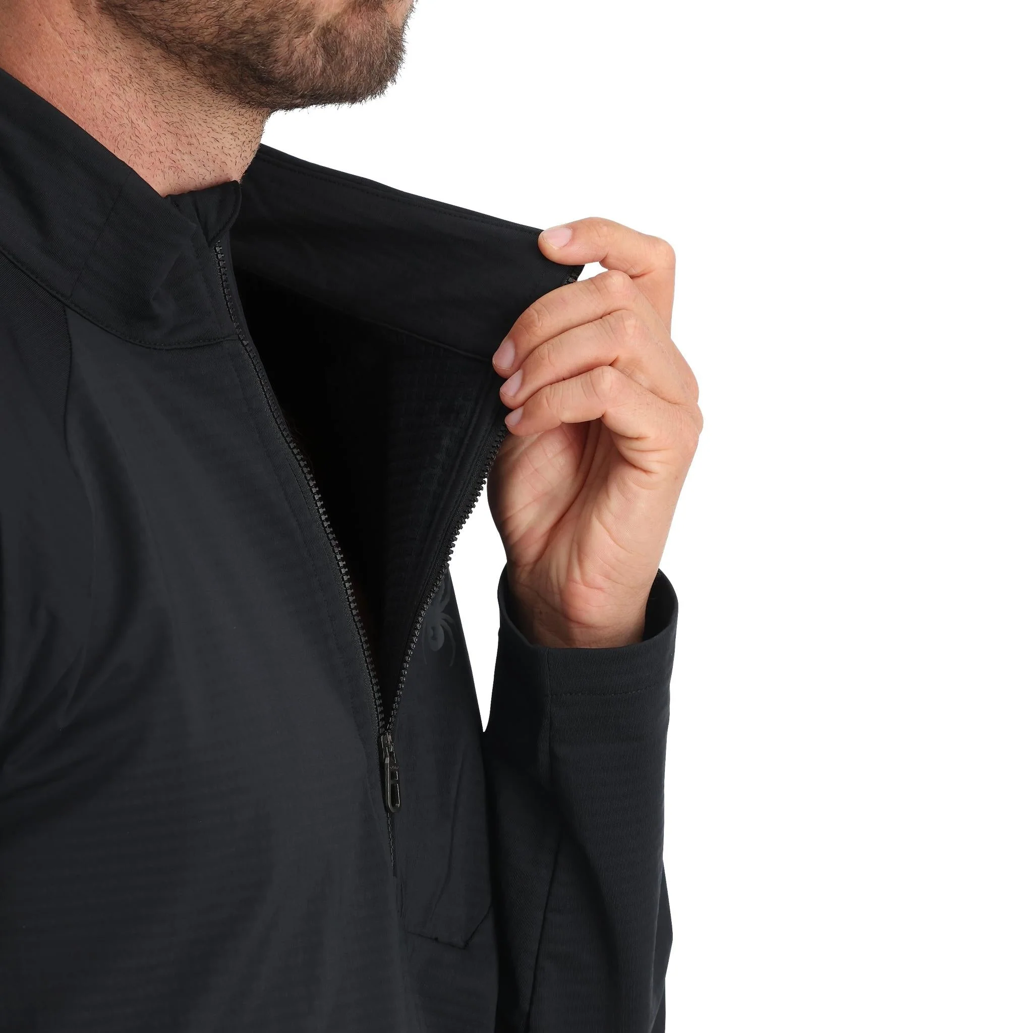 Spyder Men's Gridweb Fleece Half Zip Jacket - Black - Image 4