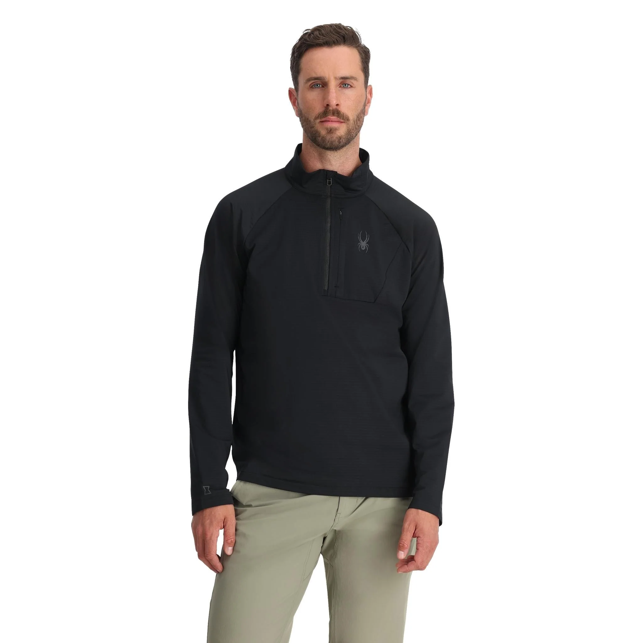 Spyder Men's Gridweb Fleece Half Zip Jacket - Black - Image 5