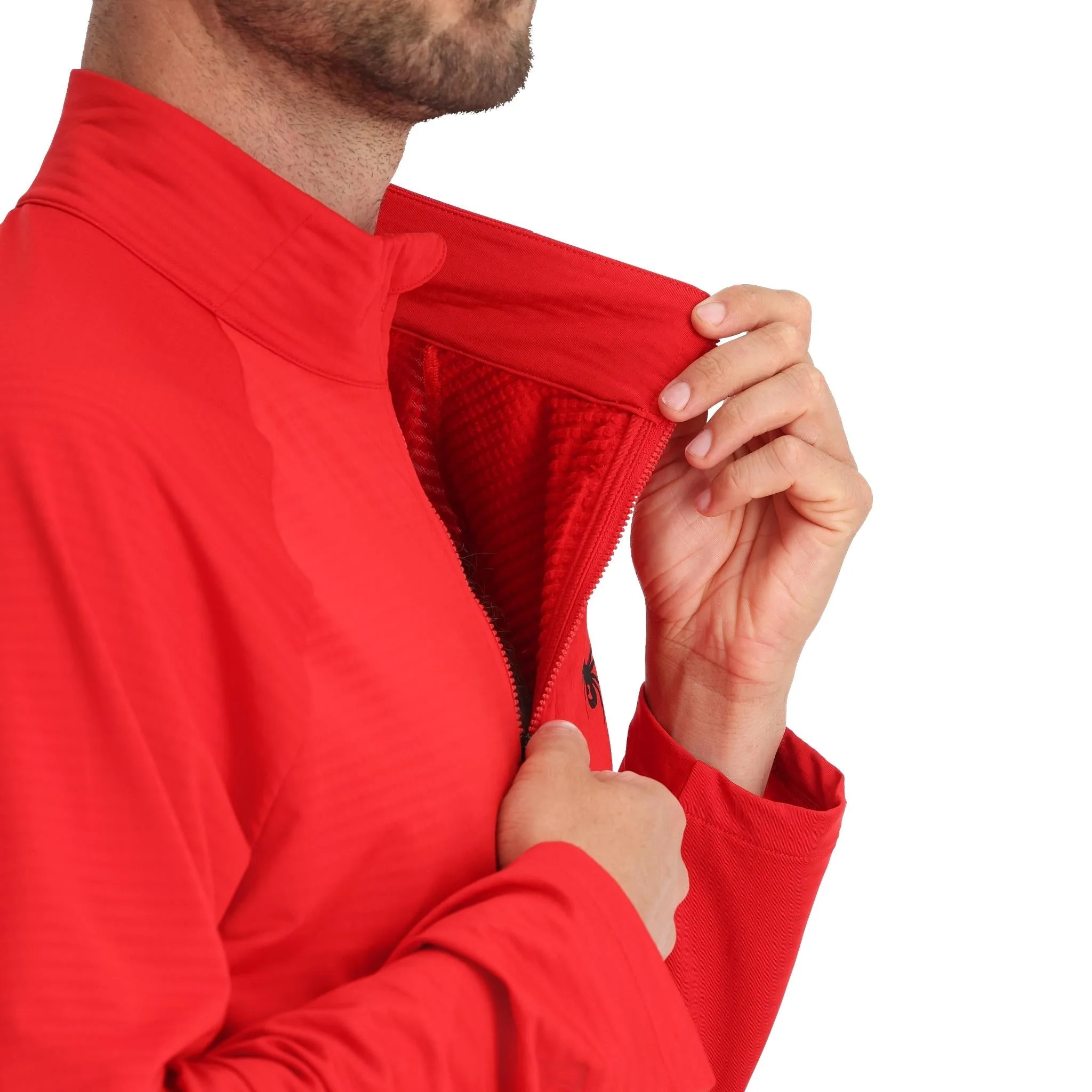 Spyder Men's Gridweb Half Zip Jacket - Spyder Red - Image 4