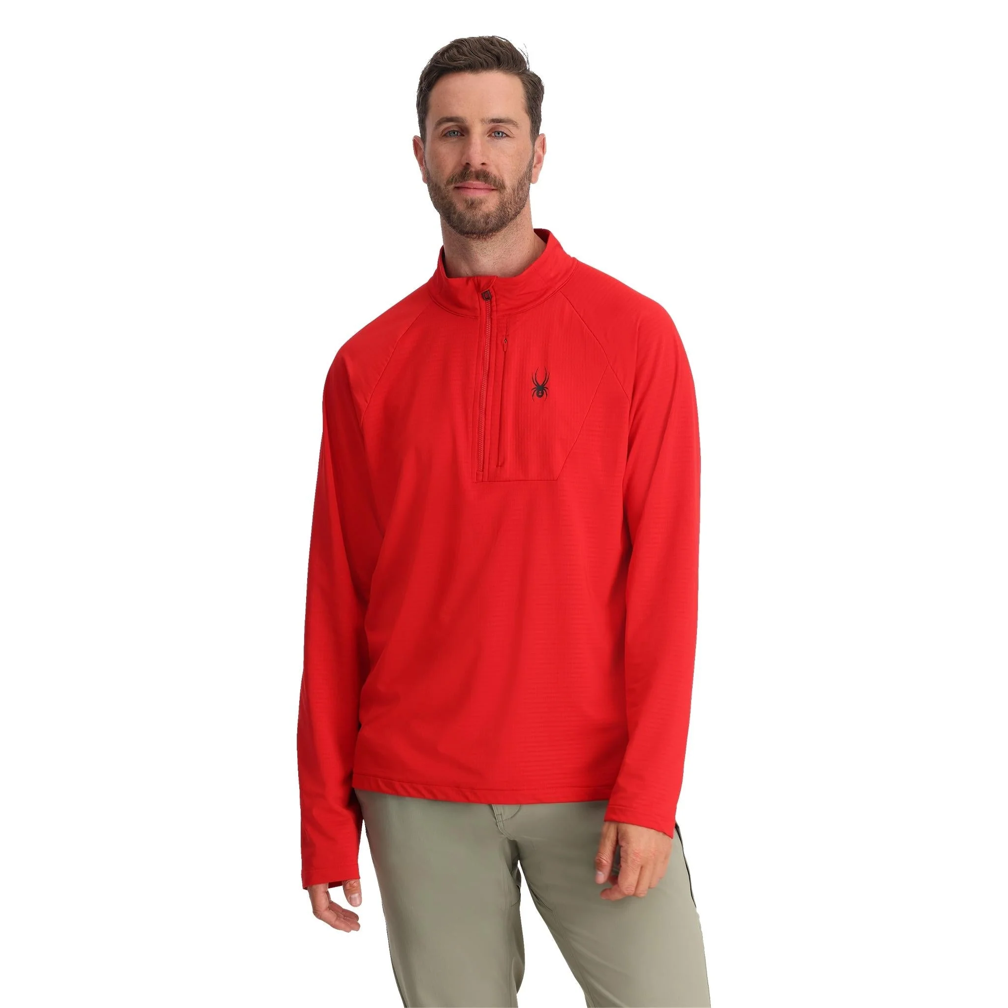 Spyder Men's Gridweb Half Zip Jacket - Spyder Red - Image 5