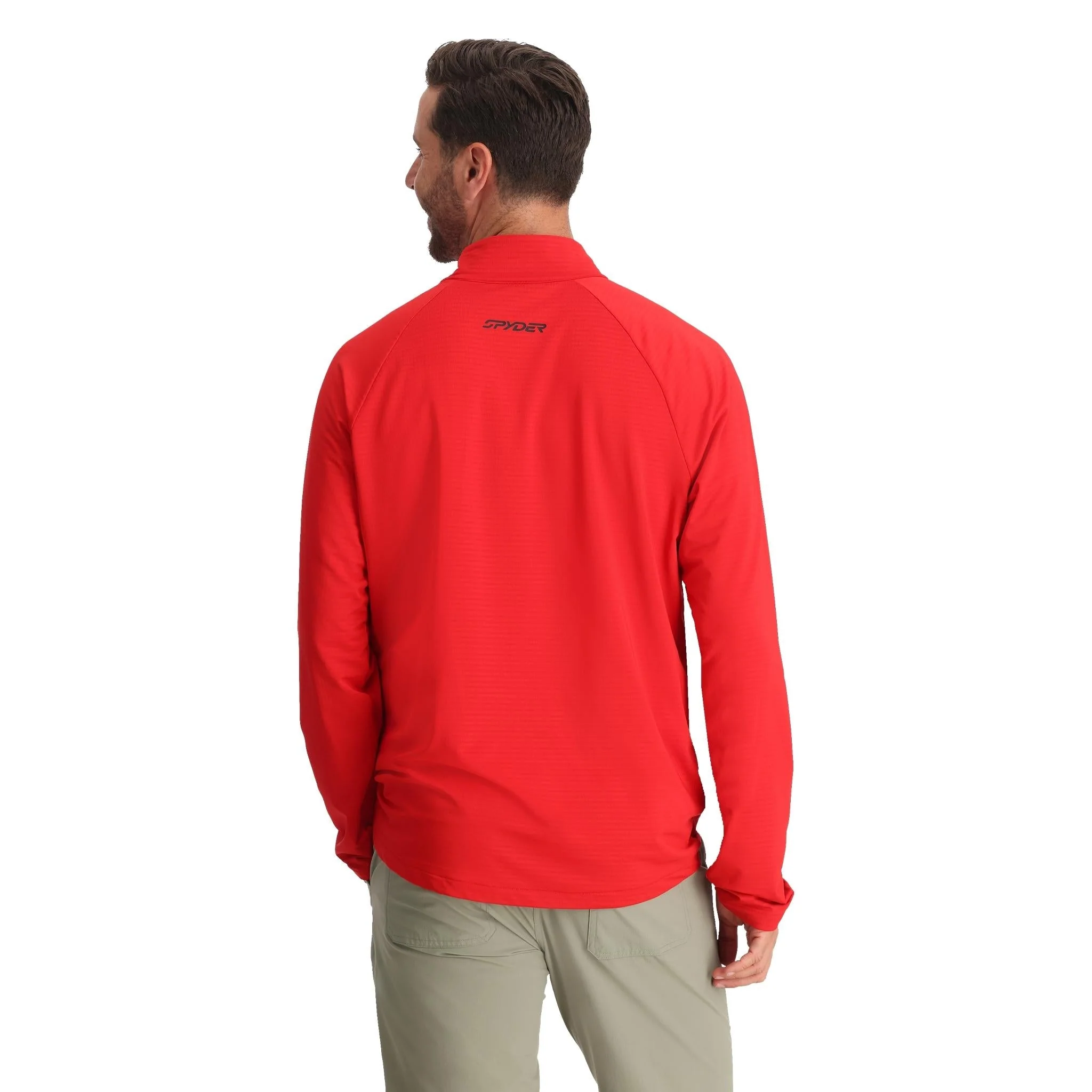 Spyder Men's Gridweb Half Zip Jacket - Spyder Red - Image 6