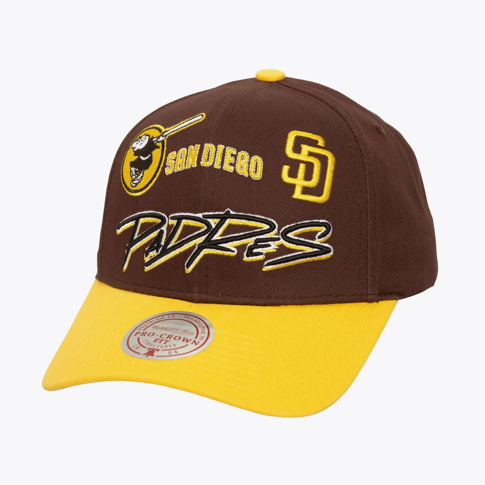 Men's Mitchell & Ness MLB Eldy Script Pro Snapback Padres