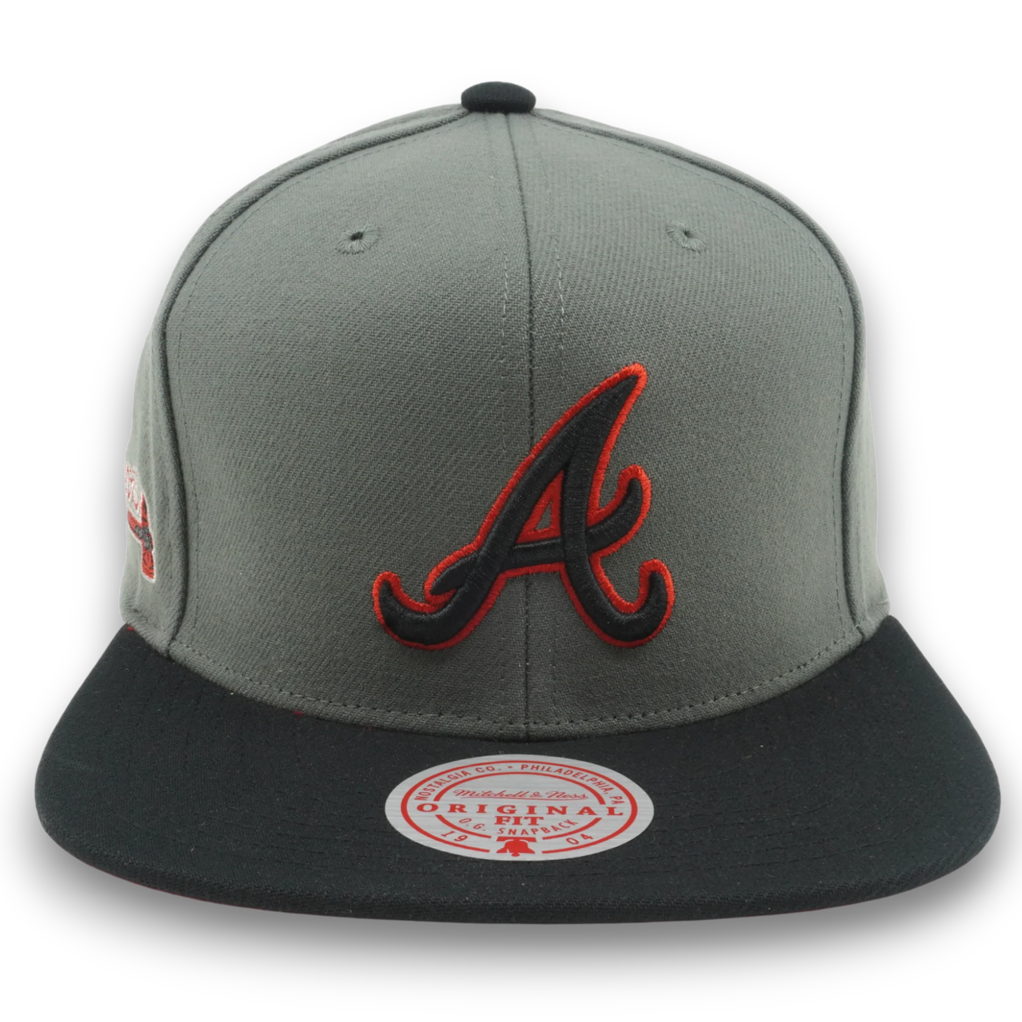 Men's Mitchell & Ness MLB Storm Front Snapback Braves - Grey - Image 2