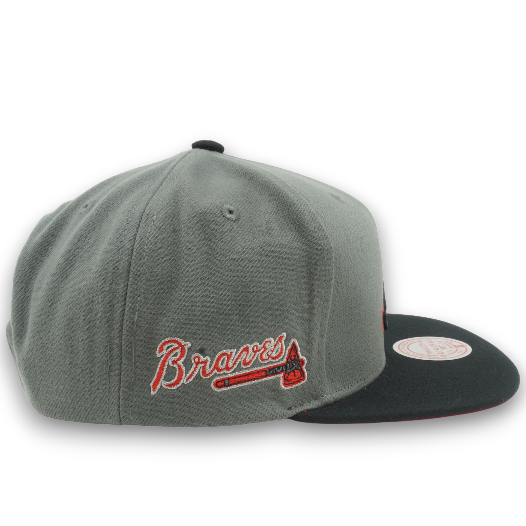 Men's Mitchell & Ness MLB Storm Front Snapback Braves - Grey - Image 4