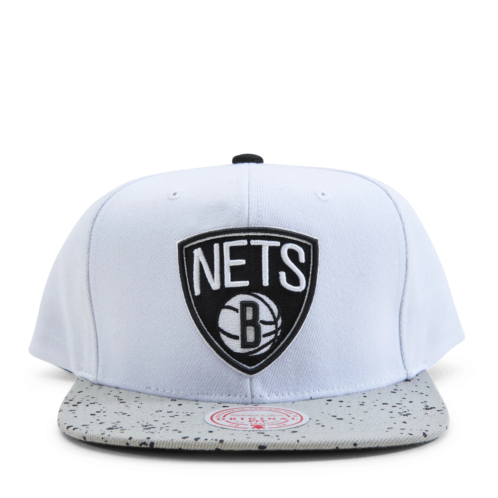 Men's Mitchell & Ness NBA Cement Top Snapback Nets - White-Silver - Image 2