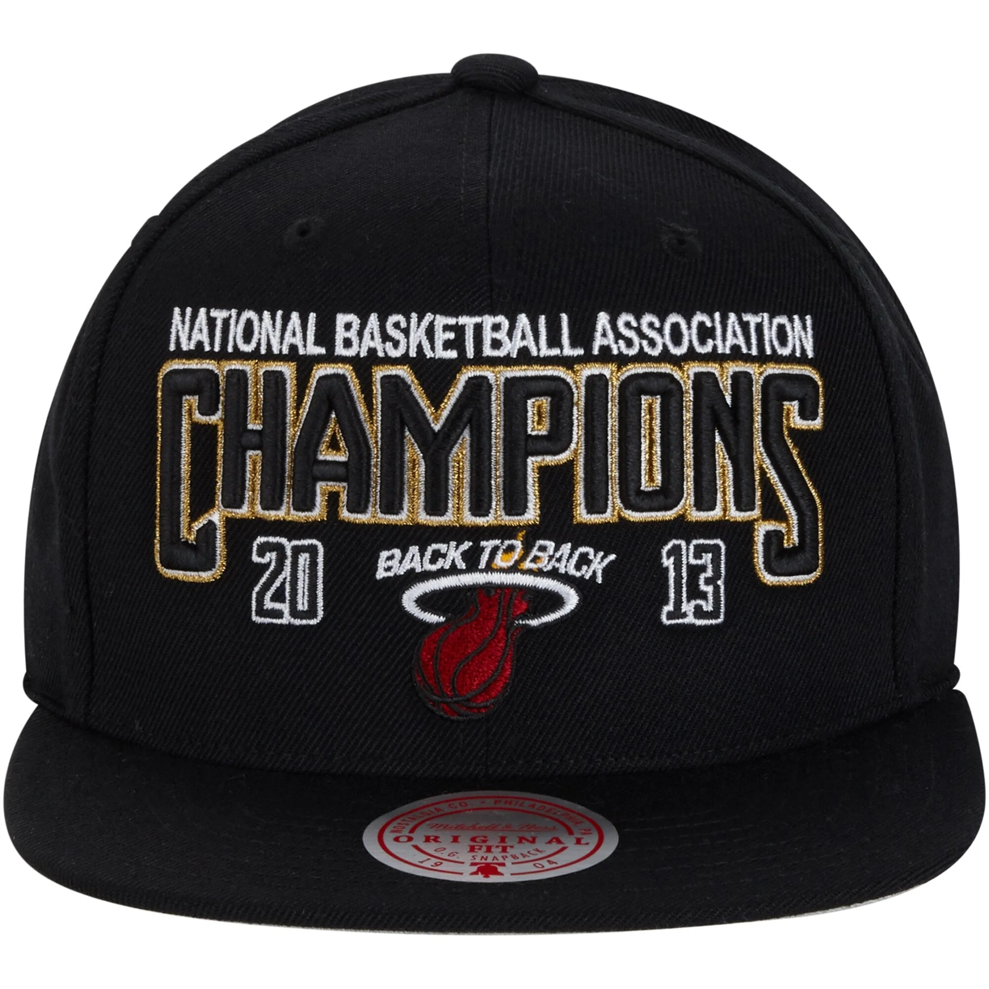 Men's Mitchell & Ness NBA Champs Snapback Hwc Heat - Black - Image 2