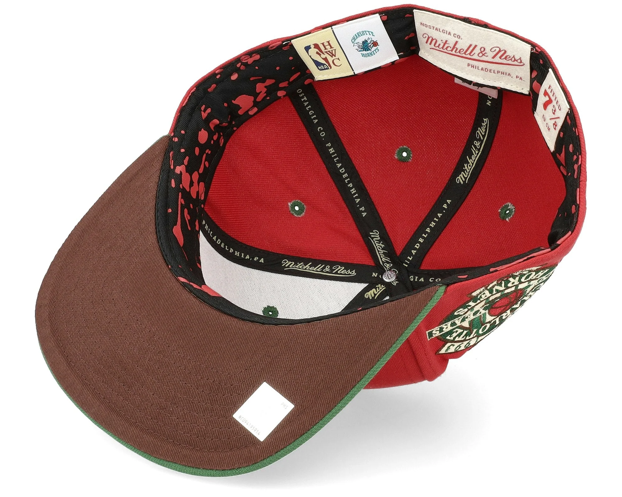 Men's Mitchell & Ness NBA Nightmare Fitted Hwc Hornets - Red - Image 5