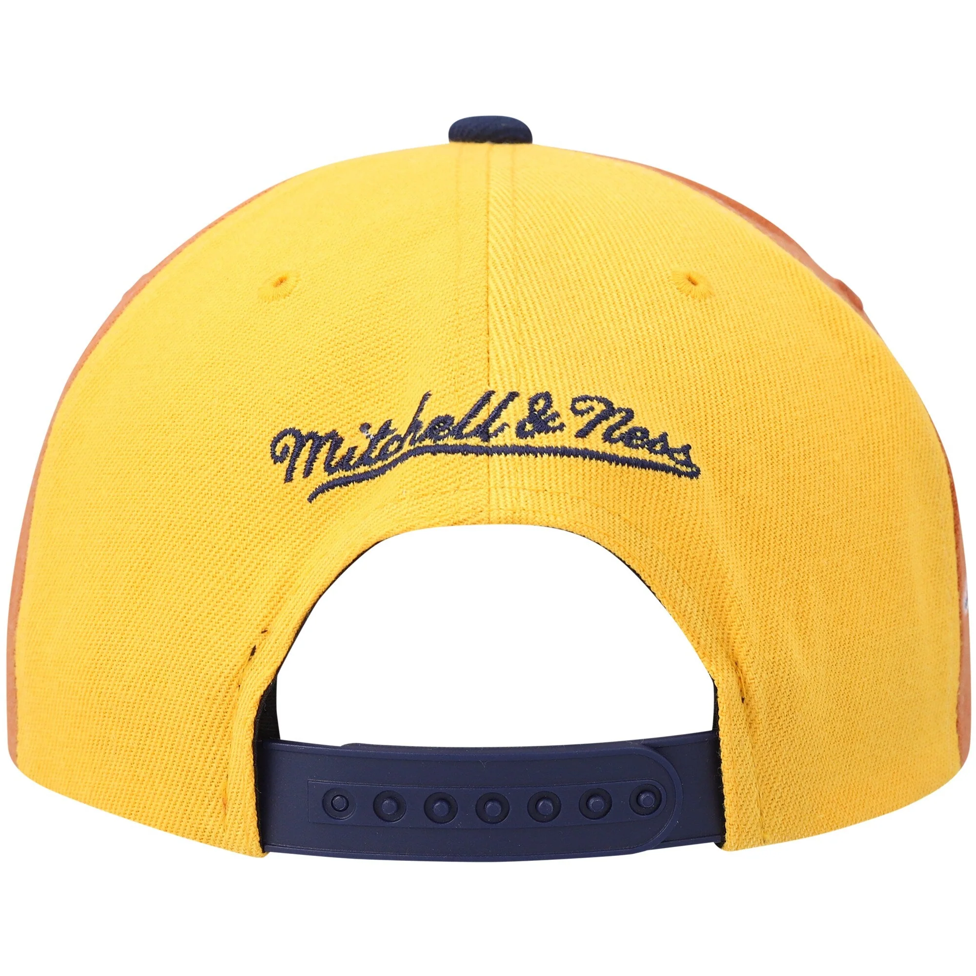 Men's Mitchell & Ness NBA On The Block Snapback Hwc Warriors - Yellow-Navy - Image 4