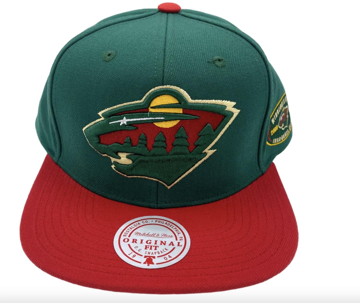 Men's Mitchell & Ness Nhl 2 Tone Side Patch Snapback Wild - Green-Red - Image 2