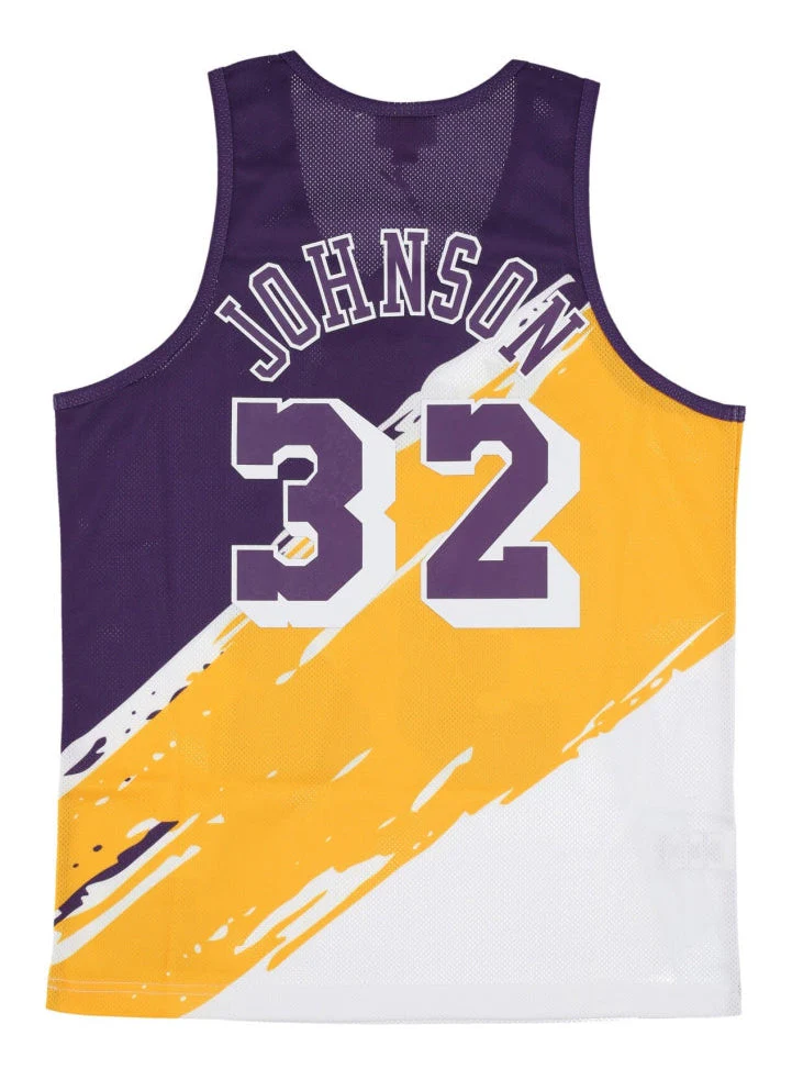 Men's Mitchell & Ness Paint Brush Nn Mesh Tank Lakers Magic Johnson - Image 2