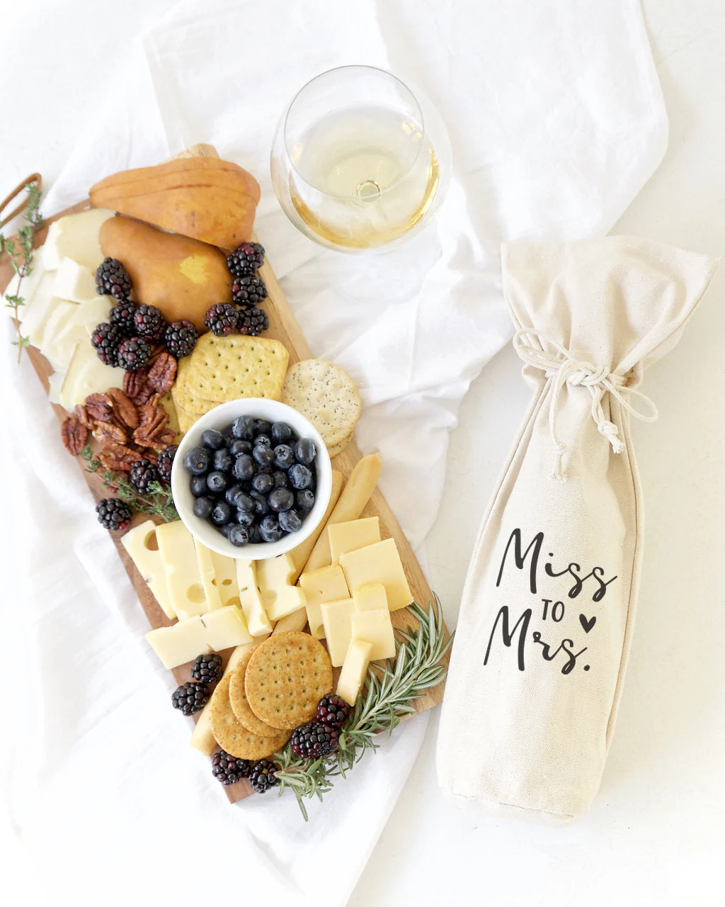 Miss to Mrs. Cotton Canvas Wine Bag by The Cotton & Canvas Co. - Image 3