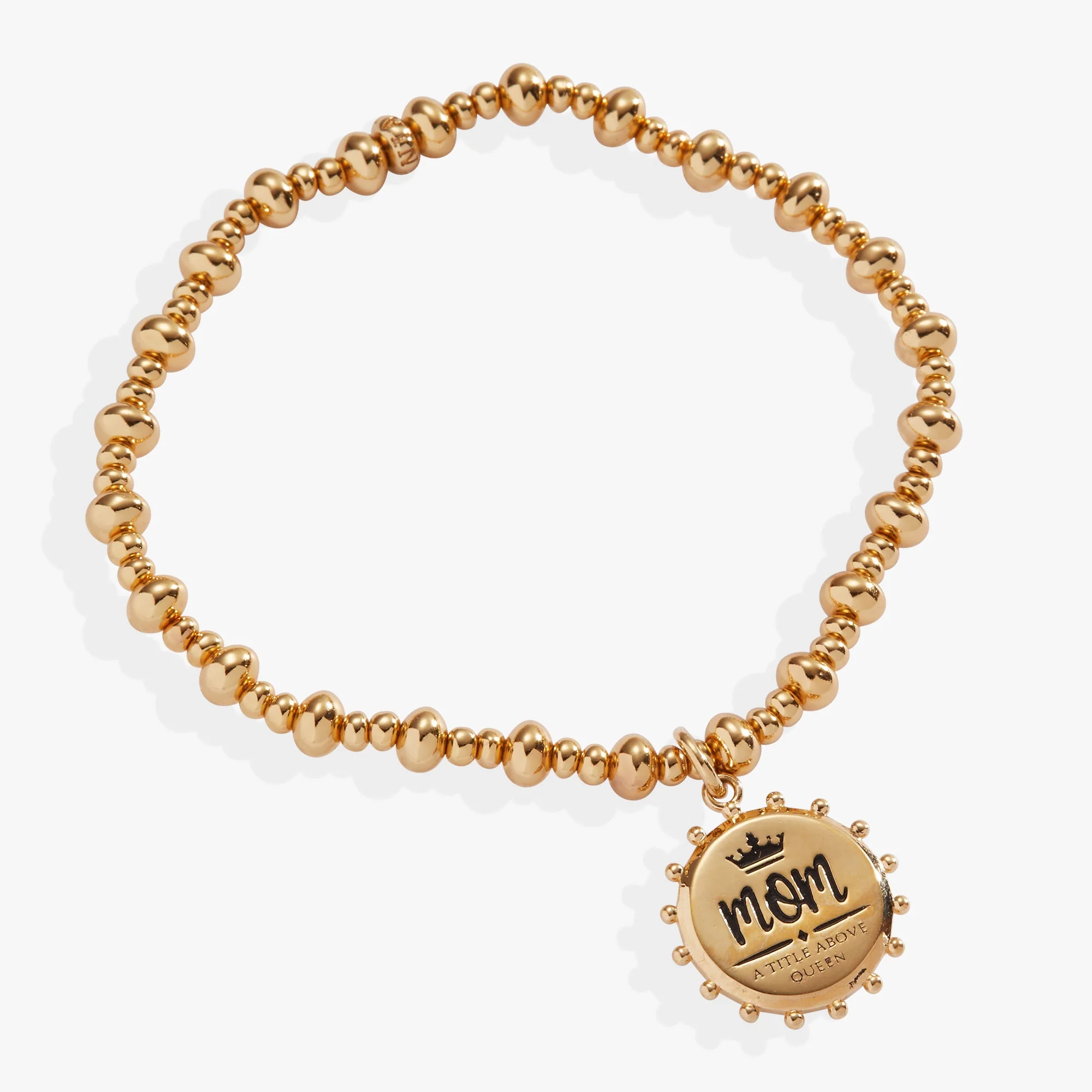 'Mom, A Title Above Queen' Beaded Stretch Charm Bracelet - Image 3