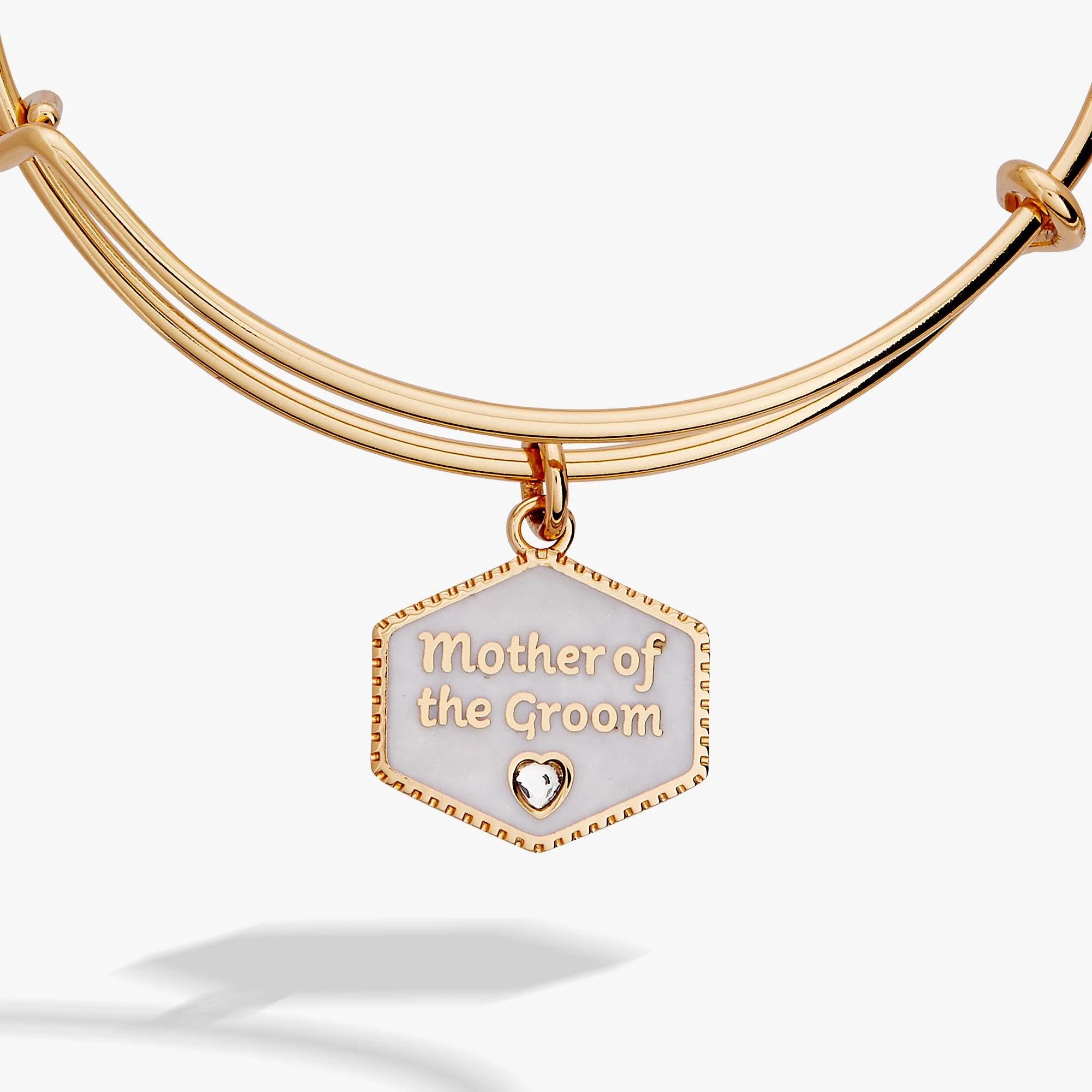 Mother of the Groom Mother of Pearl Charm Bangle - Image 2