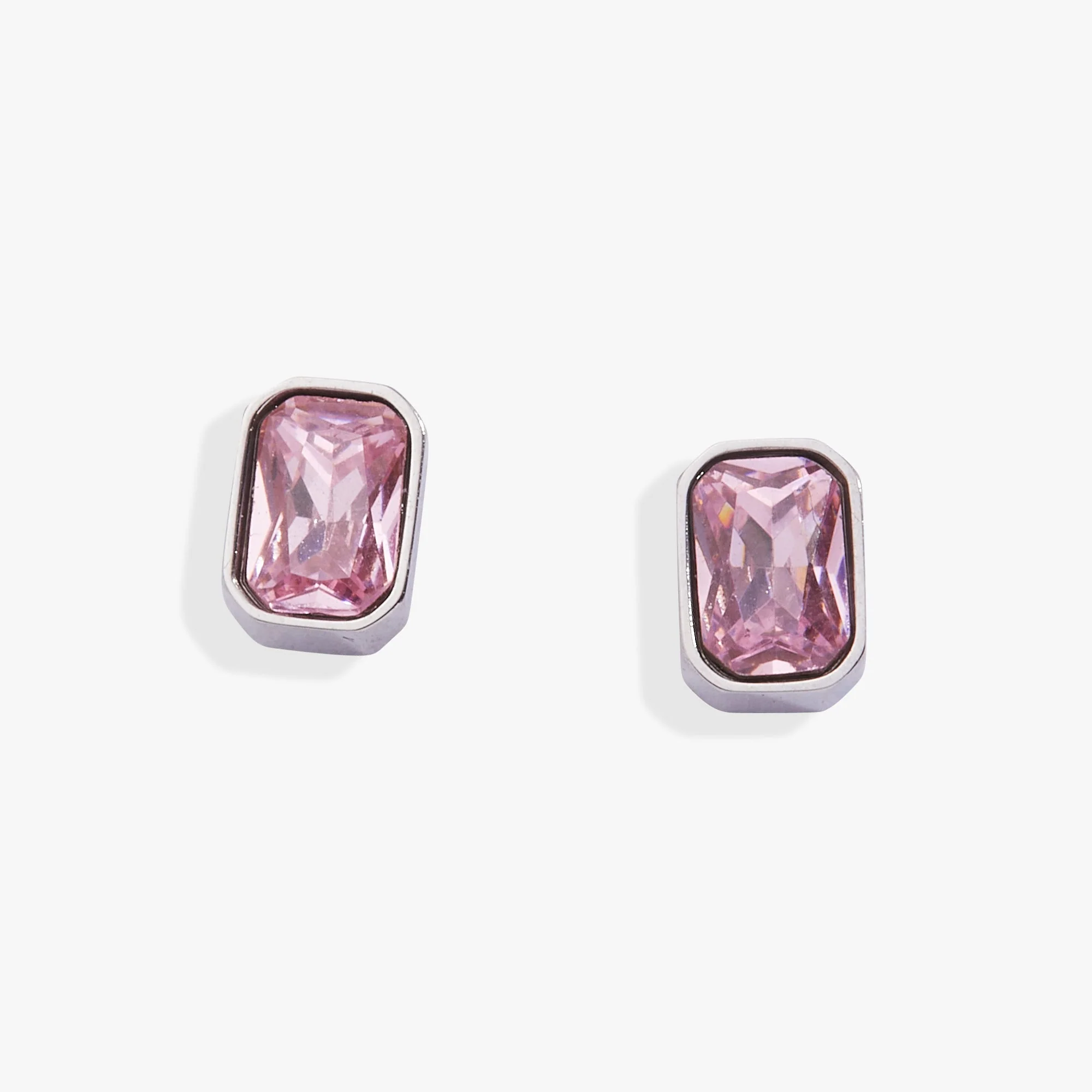 October Emerald-Cut Birthstone Stud Earrings - Image 3