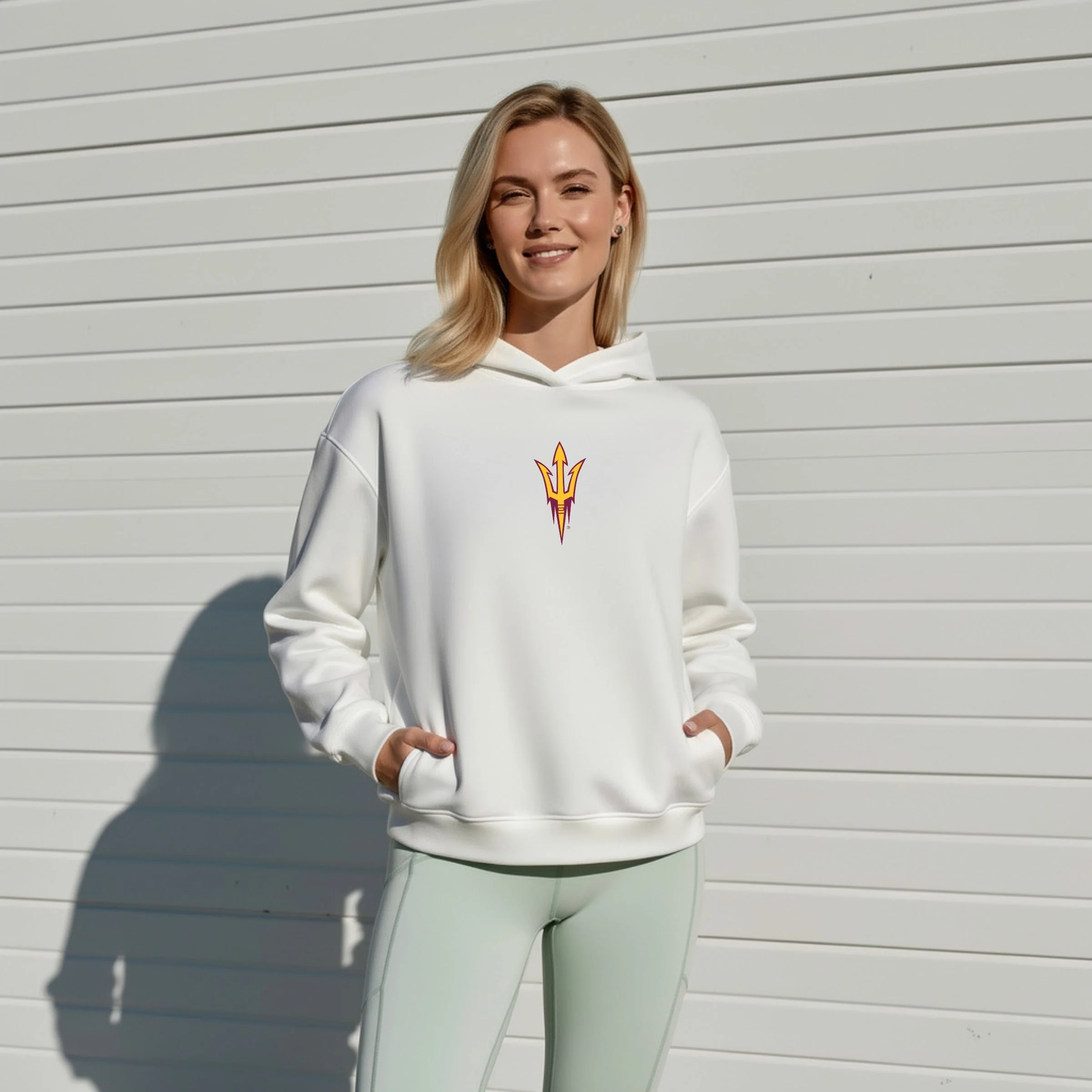 Kadi Women's Oversized Zipper Pocket Hoodie Arizona State - Image 4