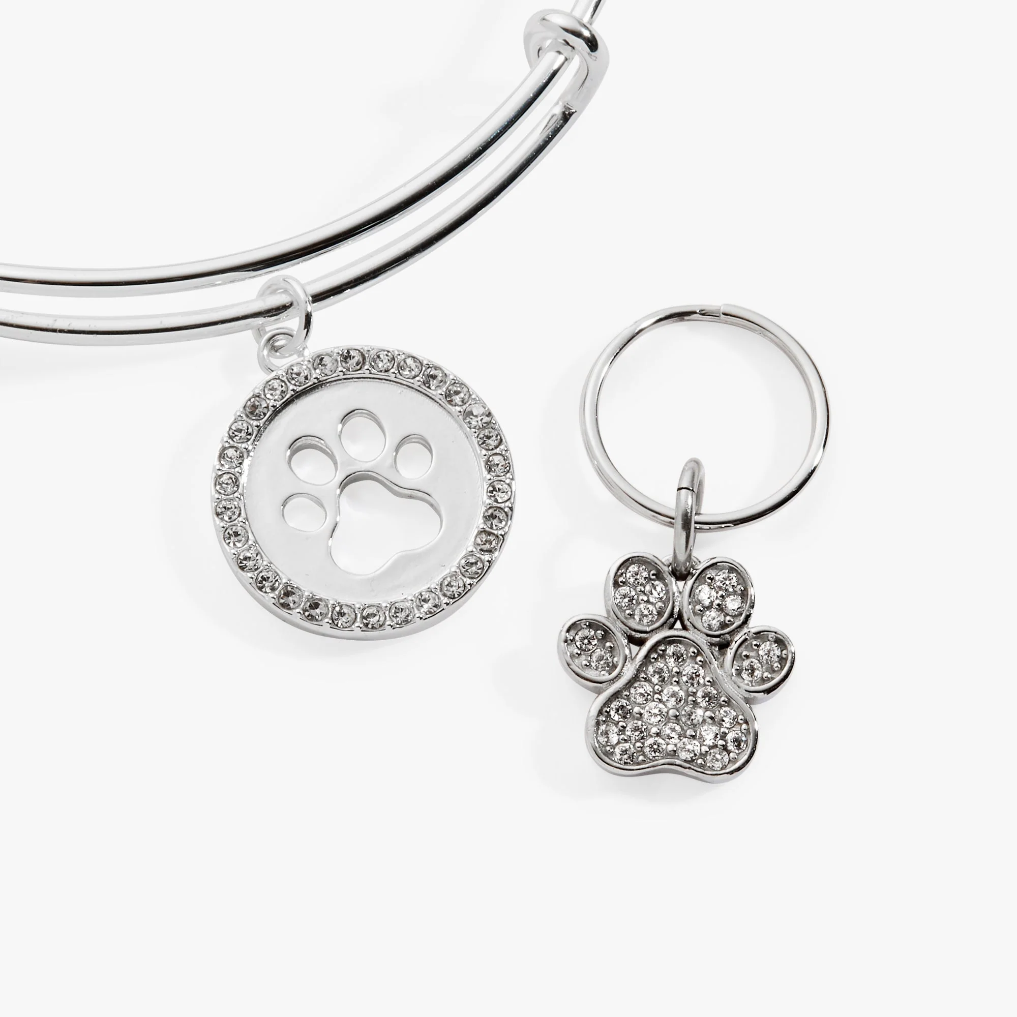 Paw Print Bangle & Pet Collar Charm Set of 2 - Image 3