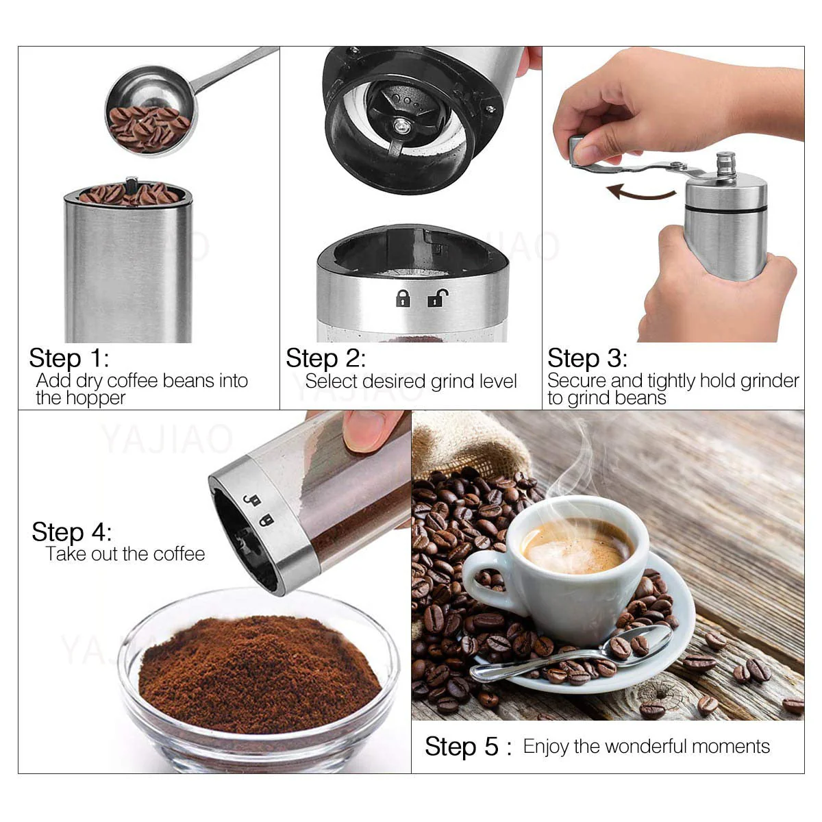 Brown Shots Coffee Portable Manual Coffee Grinder - Image 8