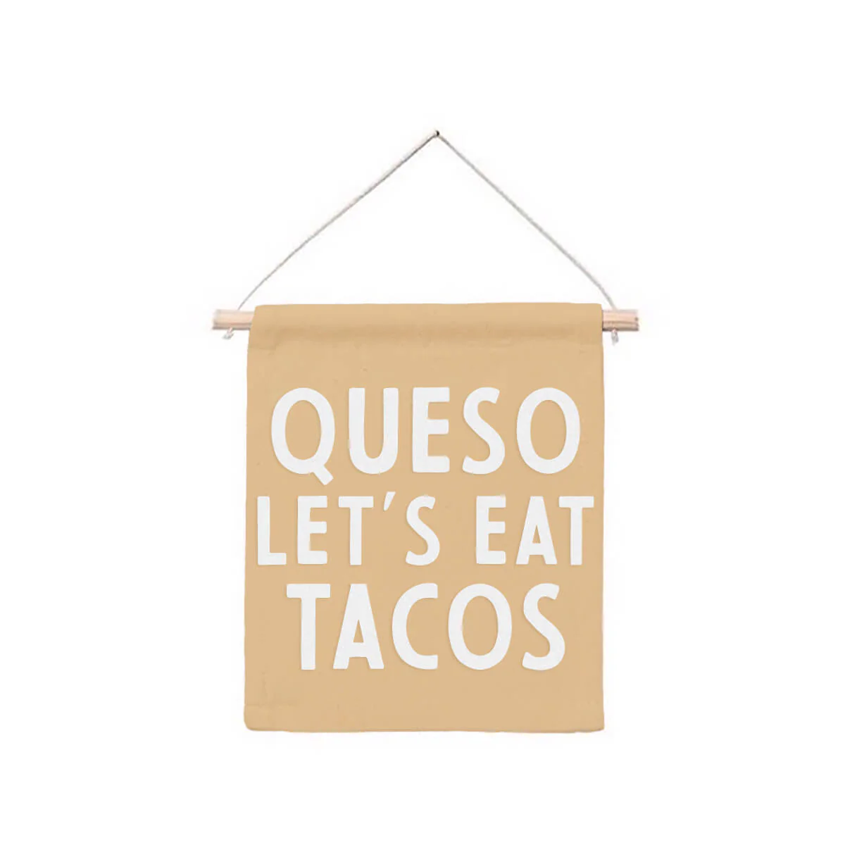 Frankie Jean Queso Let's Eat Tacos Hanging Canvas Banner - Image 3