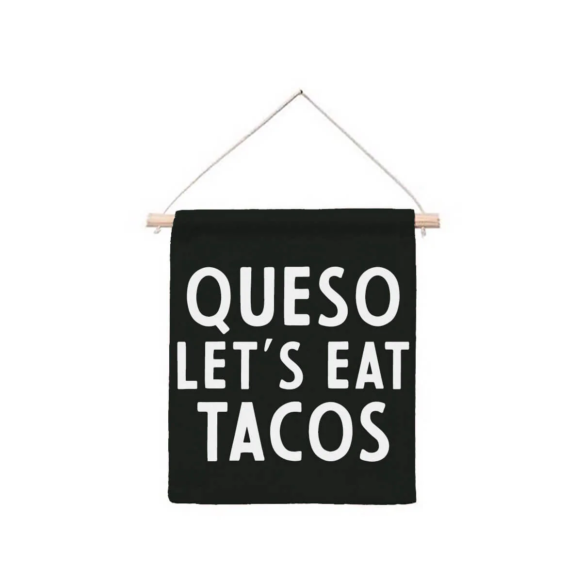 Frankie Jean Queso Let's Eat Tacos Hanging Canvas Banner - Image 4