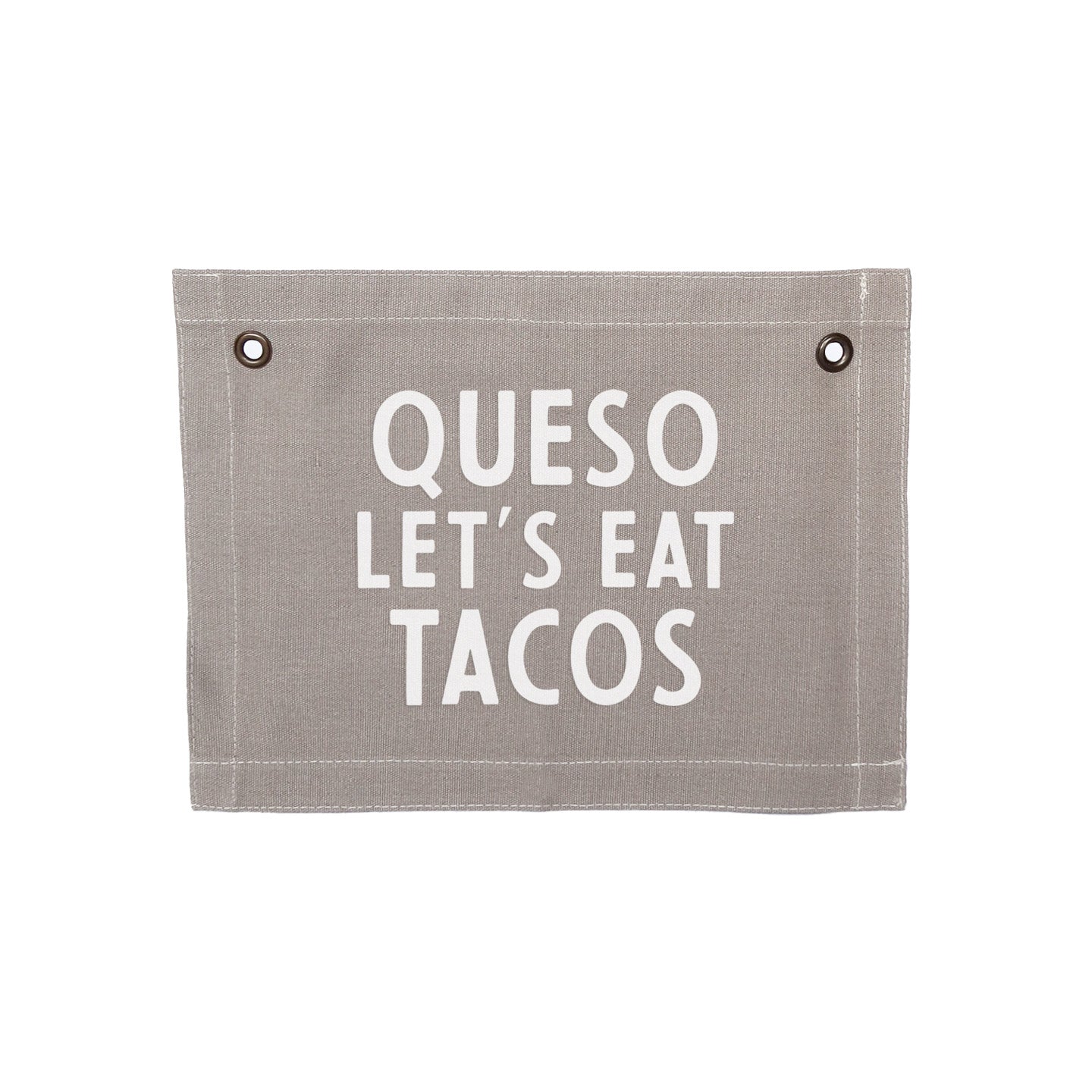 Frankie Jean Queso Let's Eat Tacos Small Canvas Flag - Image 10