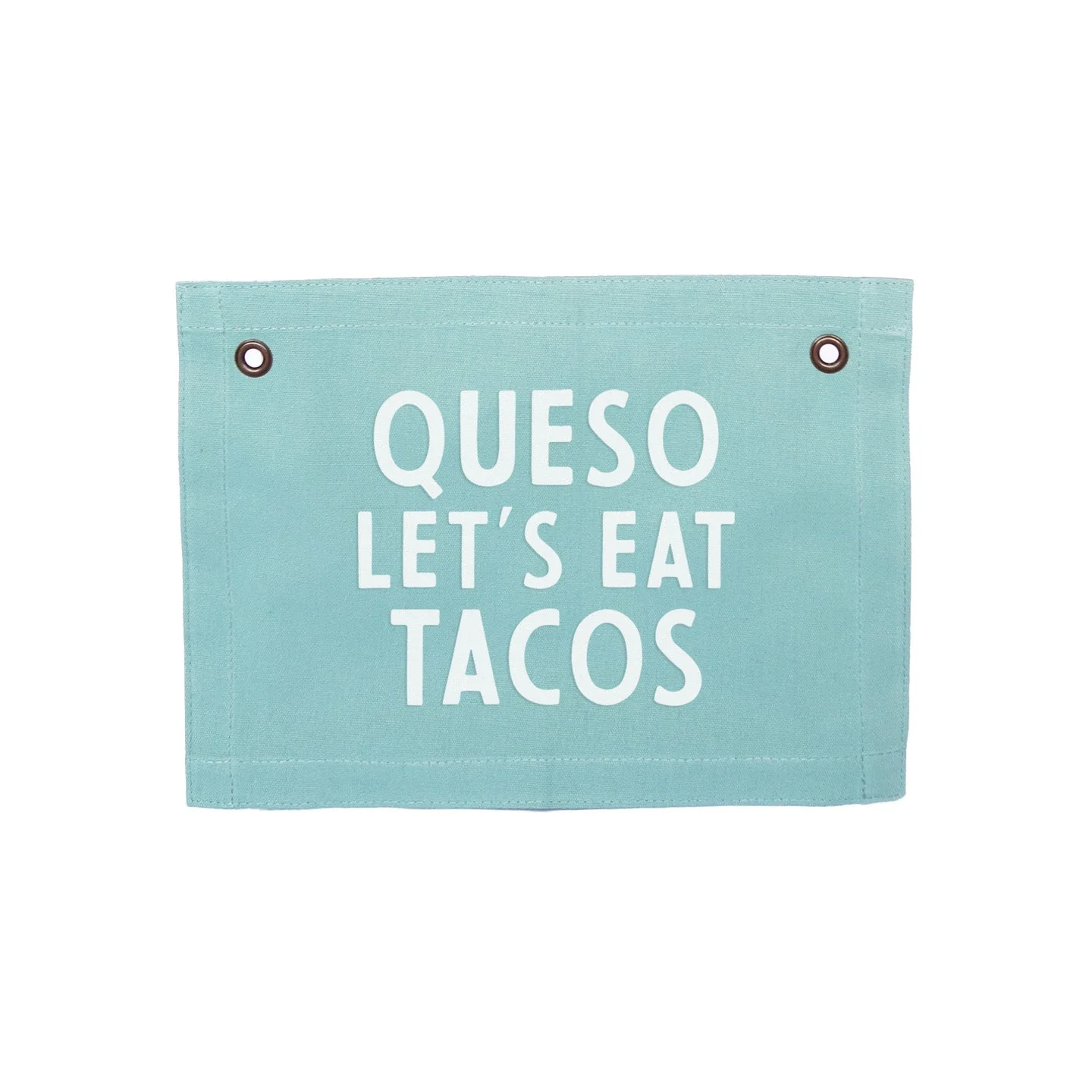 Frankie Jean Queso Let's Eat Tacos Small Canvas Flag - Image 5