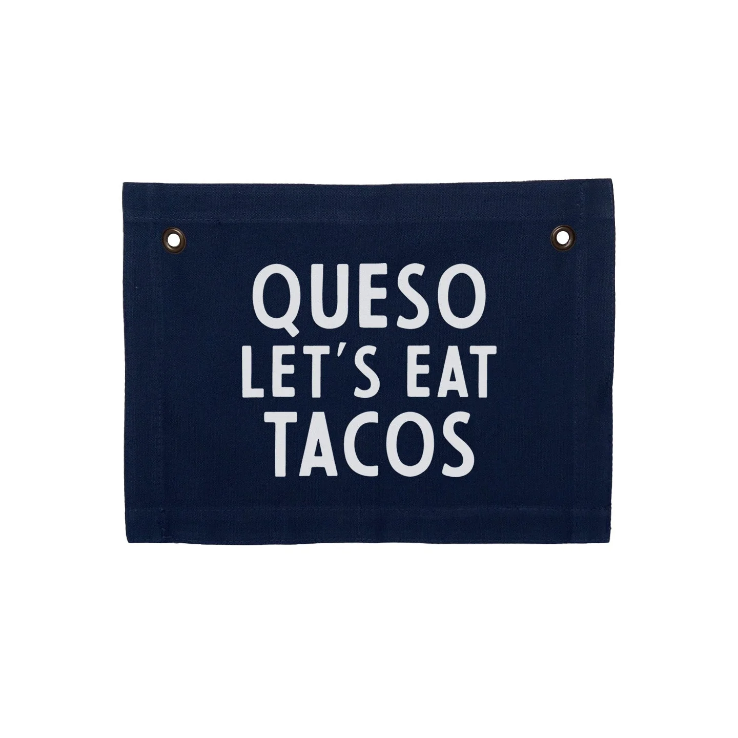 Frankie Jean Queso Let's Eat Tacos Small Canvas Flag - Image 6