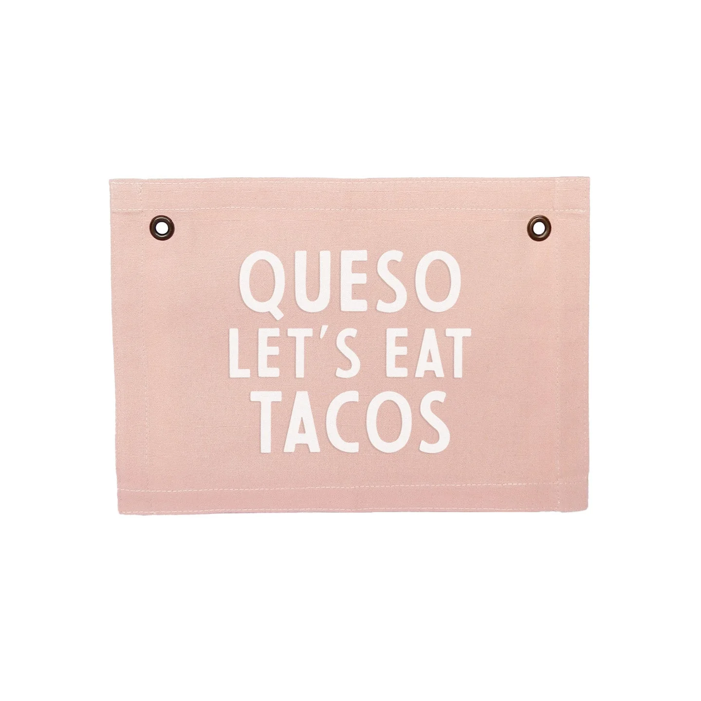 Frankie Jean Queso Let's Eat Tacos Small Canvas Flag - Image 8
