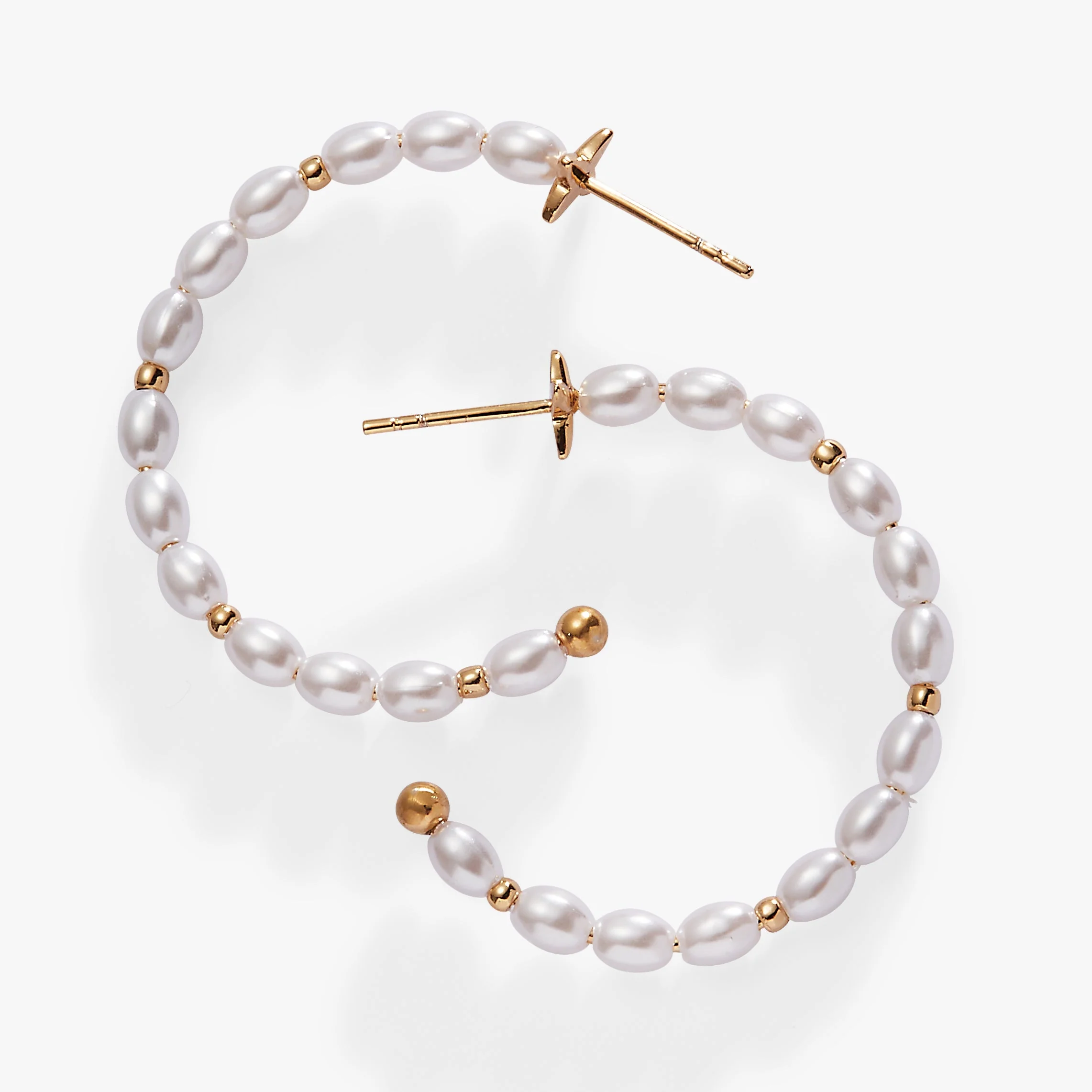Rice Pearl Hoop Earring - Image 3