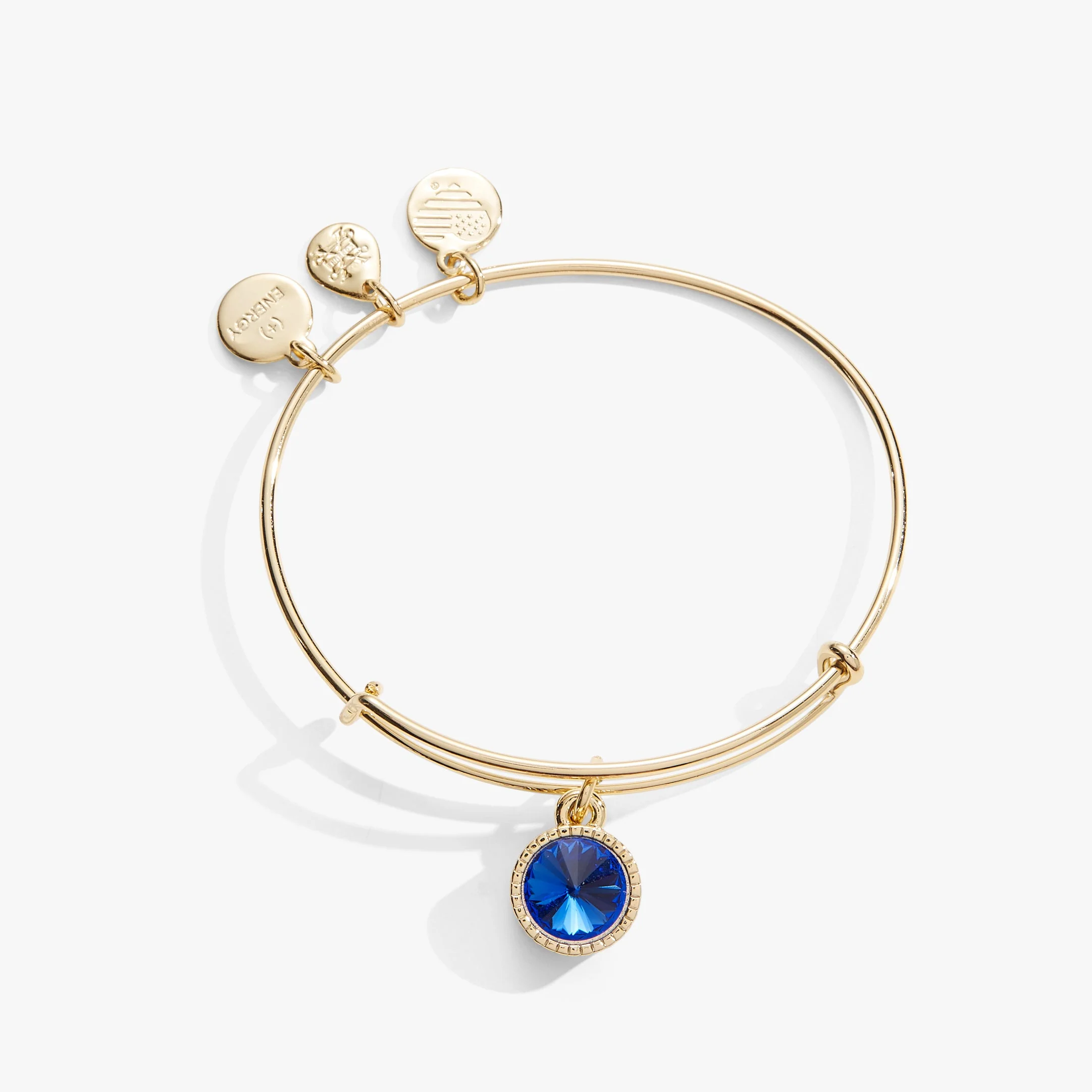September Birthstone Charm Bangle, Sapphire - Image 4