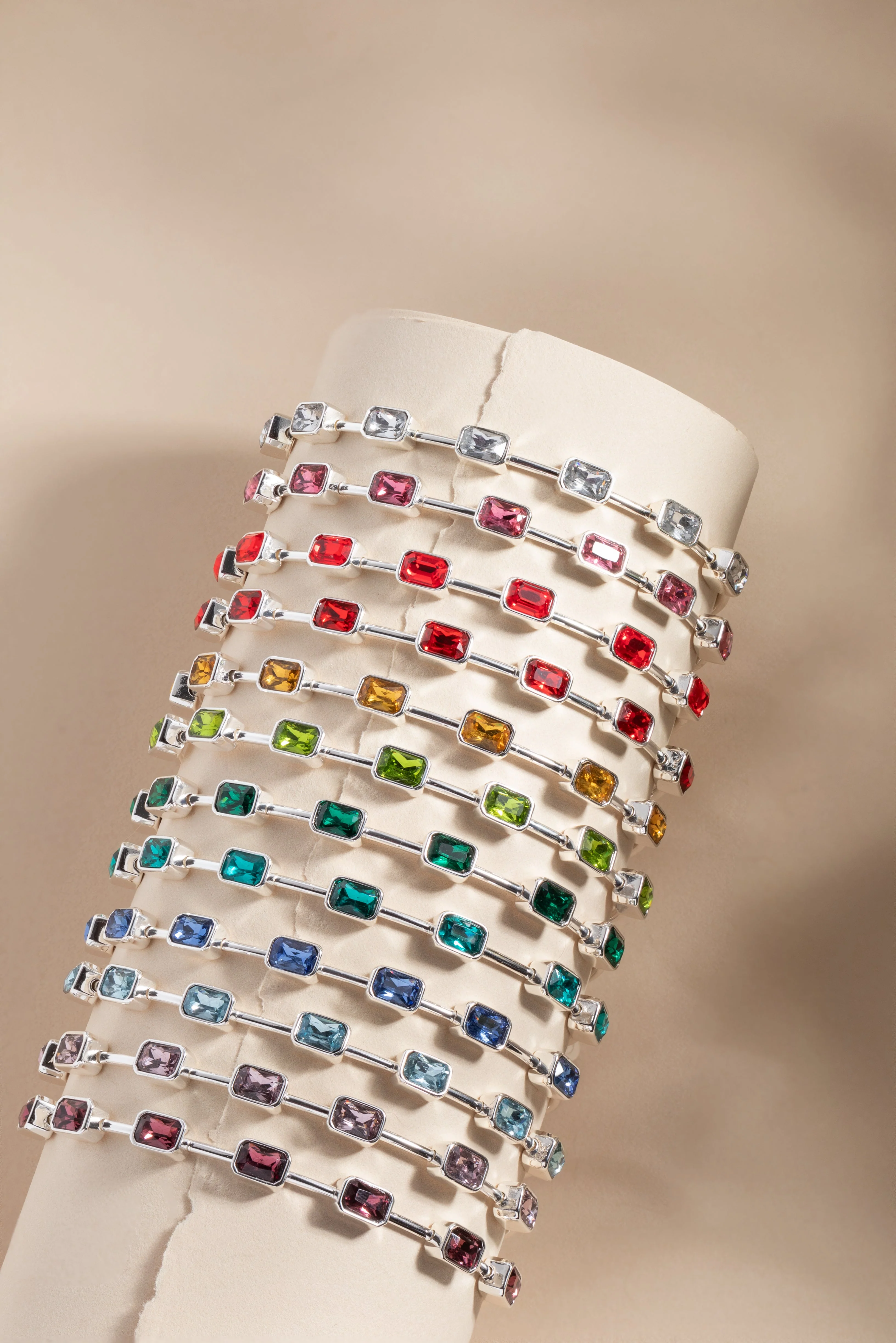 September Birthstone Emerald Cut Bangle - Image 11