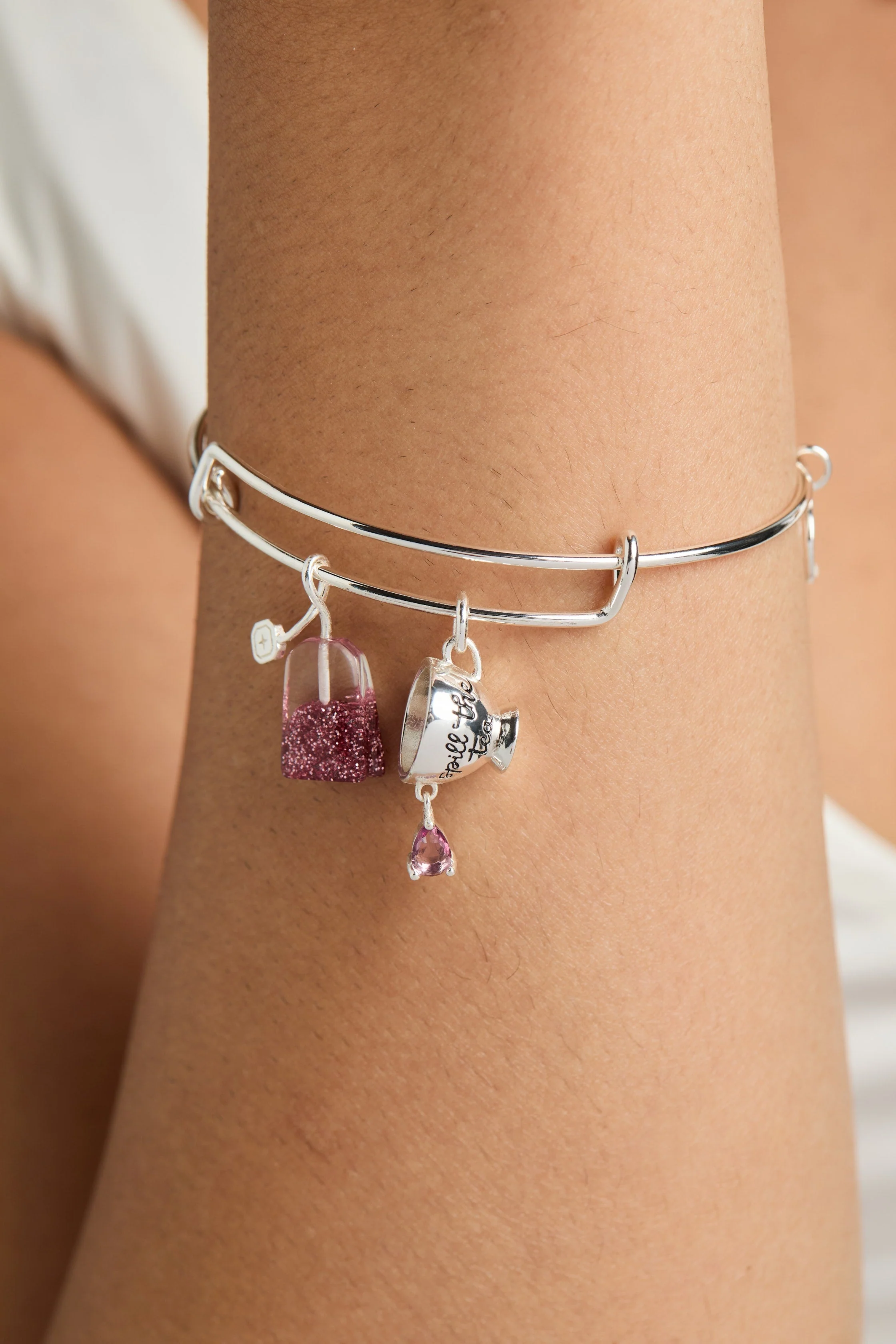 'Spill the Tea' Cup & Tea Bag Charm Bangle - Image 6