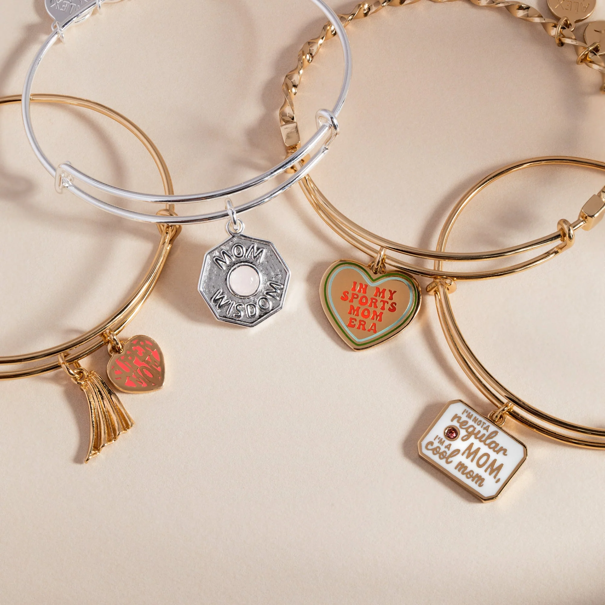 'Super Mom' Heart and Cape Charm Bangle - Image 2
