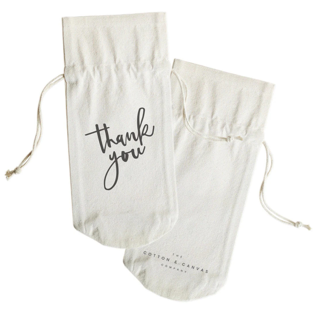 Thank You Cotton Canvas Wine Bag by The Cotton & Canvas Co. - Image 2