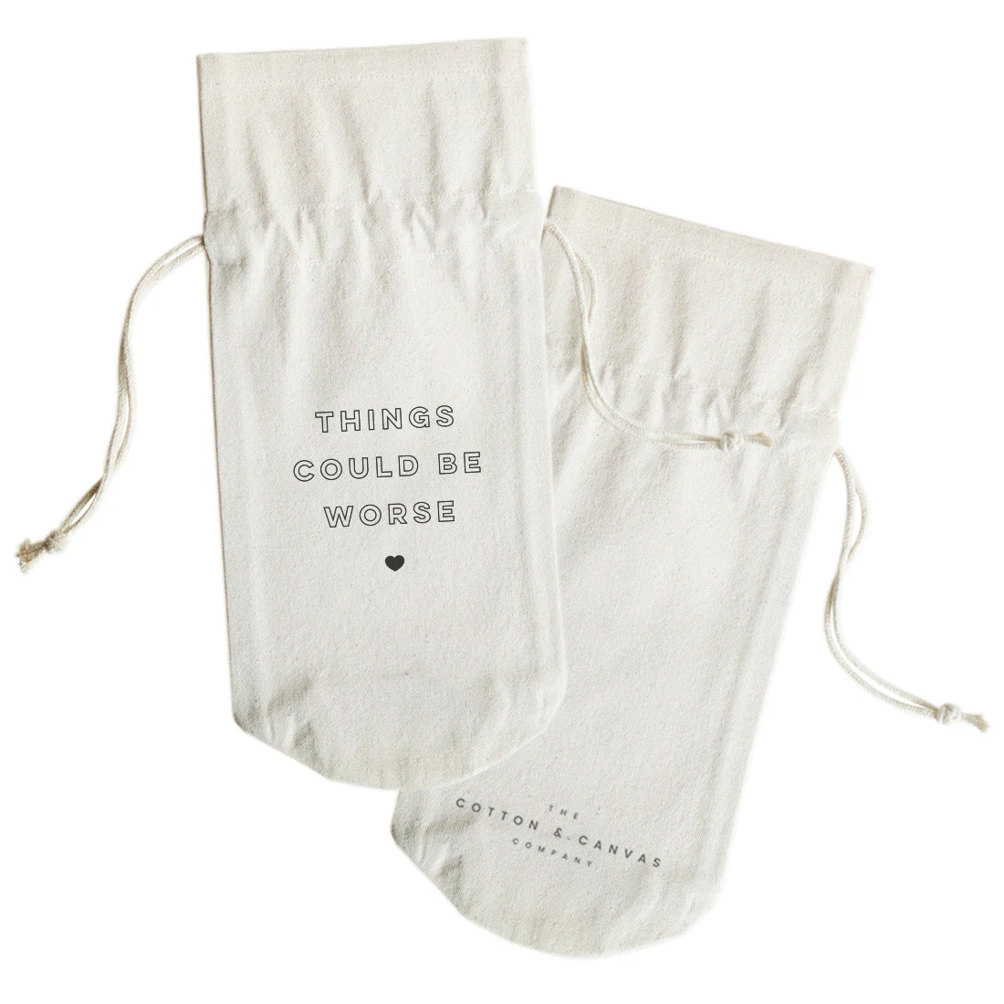 Things Could Be Worse Cotton Canvas Wine Bag by The Cotton & Canvas Co. - Image 2