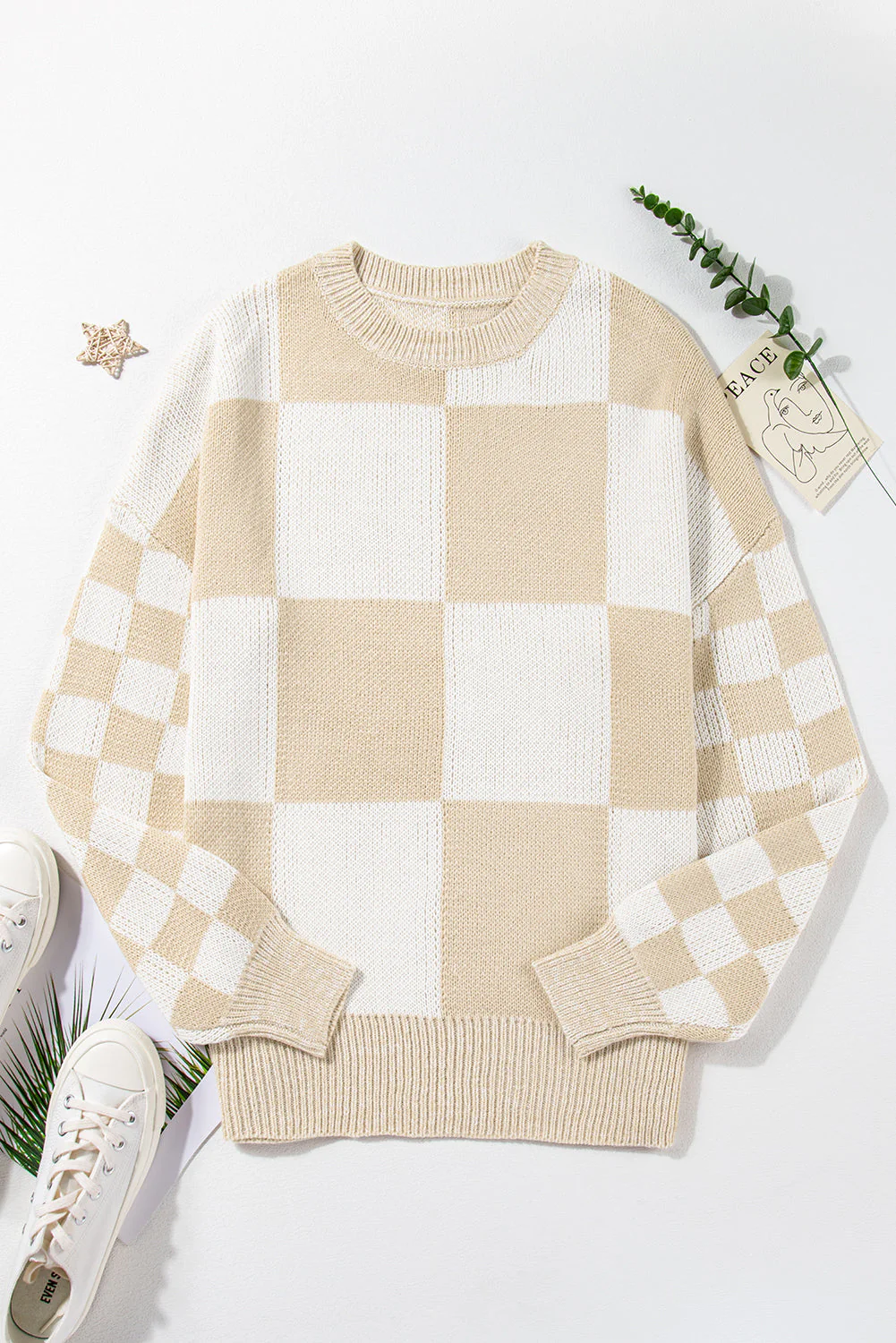 Threaded Pear Abigail Print Drop Shoulder Sweater - Image 12