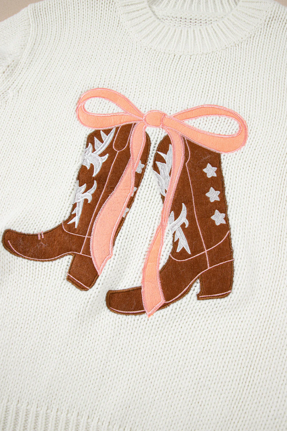 Threaded Pear Amanda Embroidered Bow Boots Sweater - Image 11