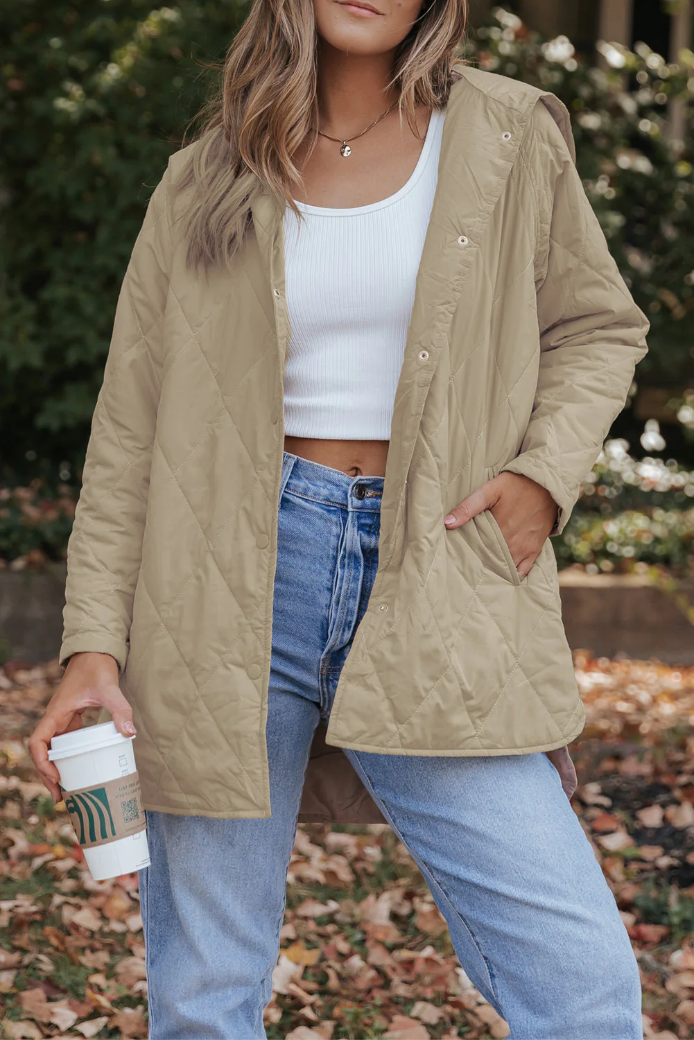 Threaded Pear Amelia Snap Hooded Puffer Coat - Image 4