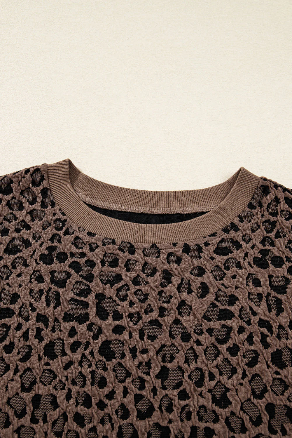Threaded Pear Annie Ribbed Trim Leopard Top - Image 3